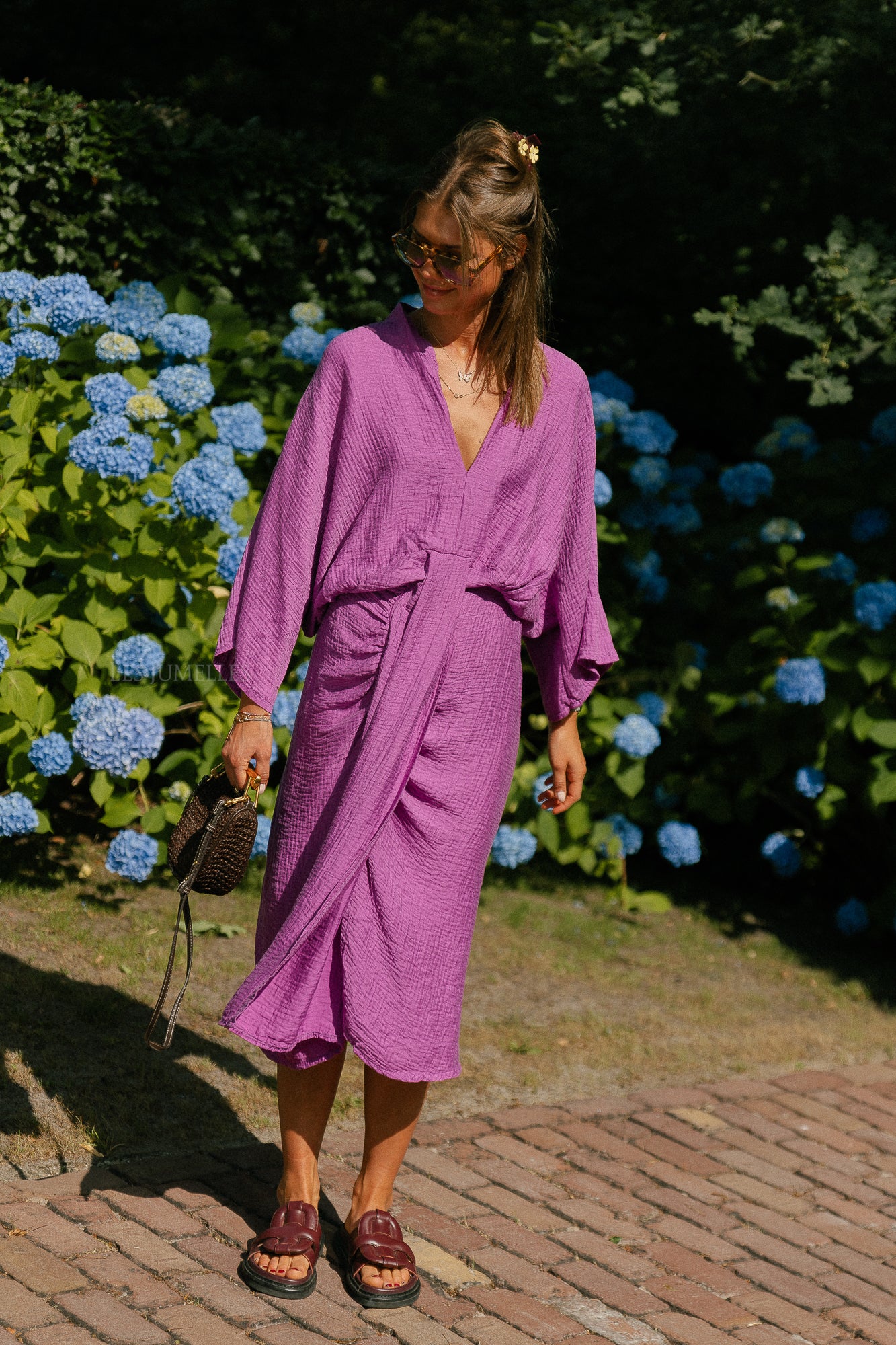 Helen long dress magenta
