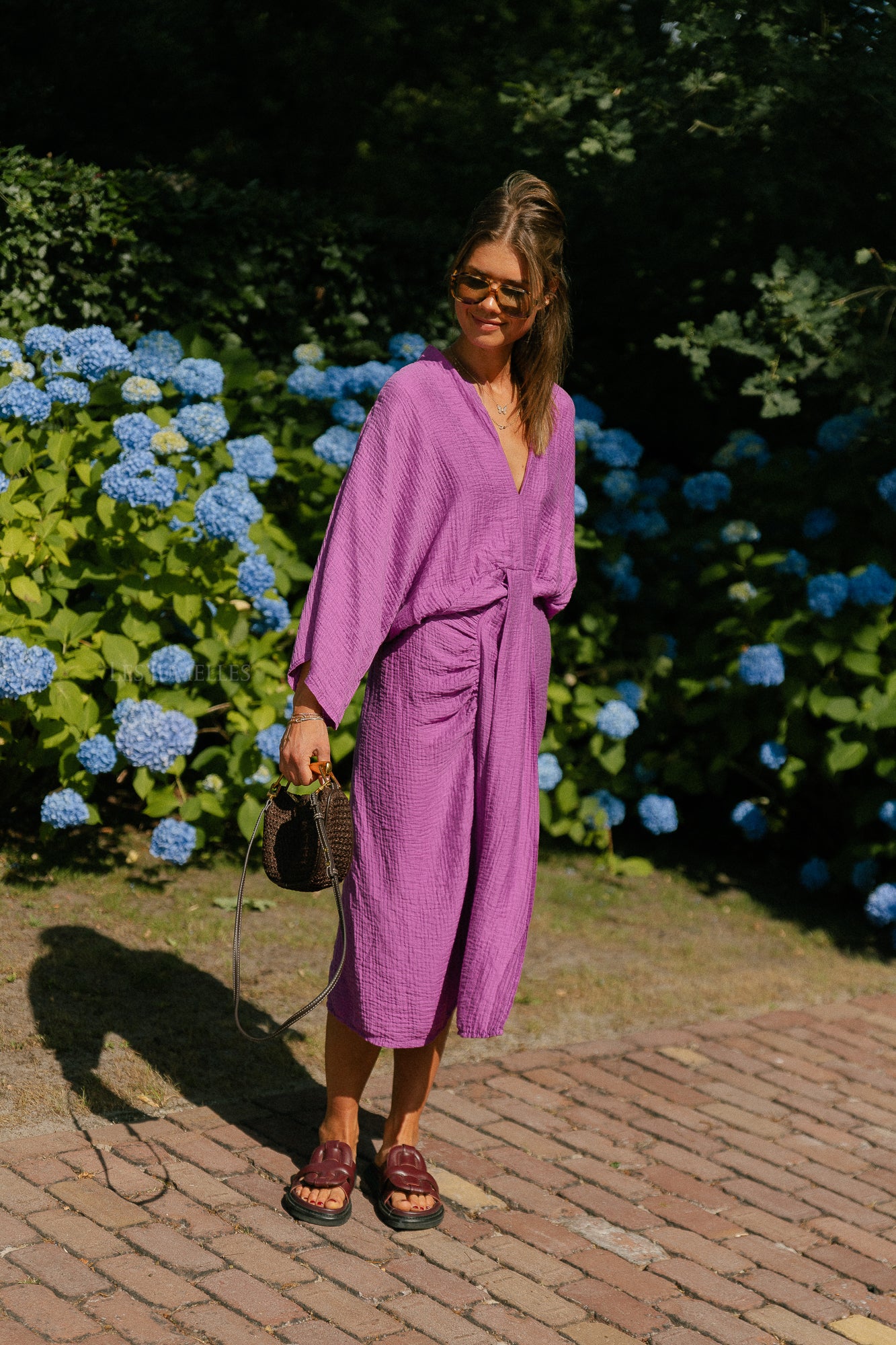 Helen long dress magenta