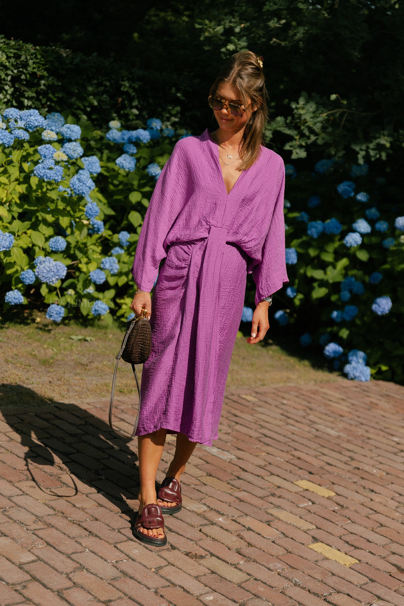 Helen long dress magenta