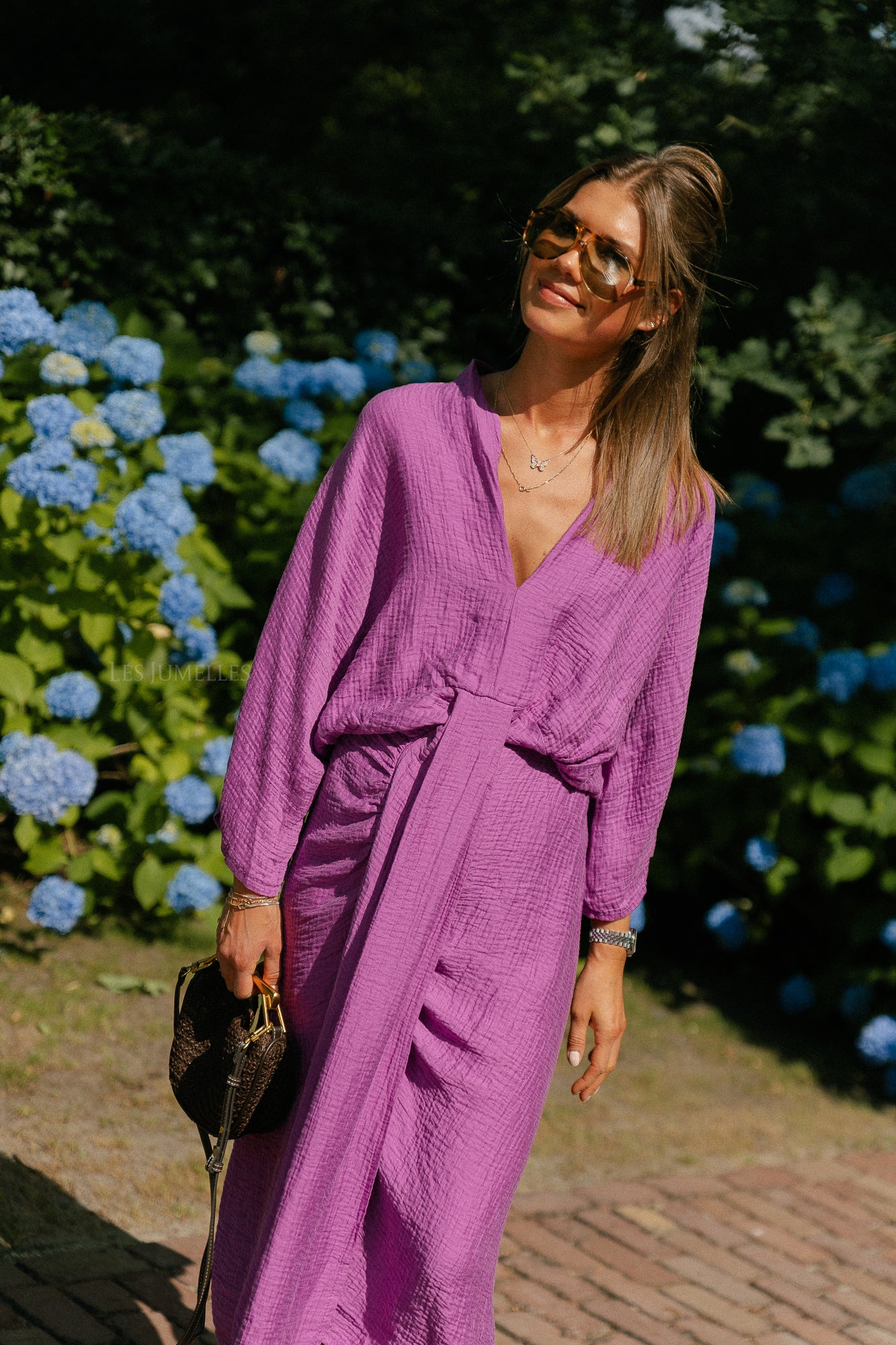 Helen long dress magenta