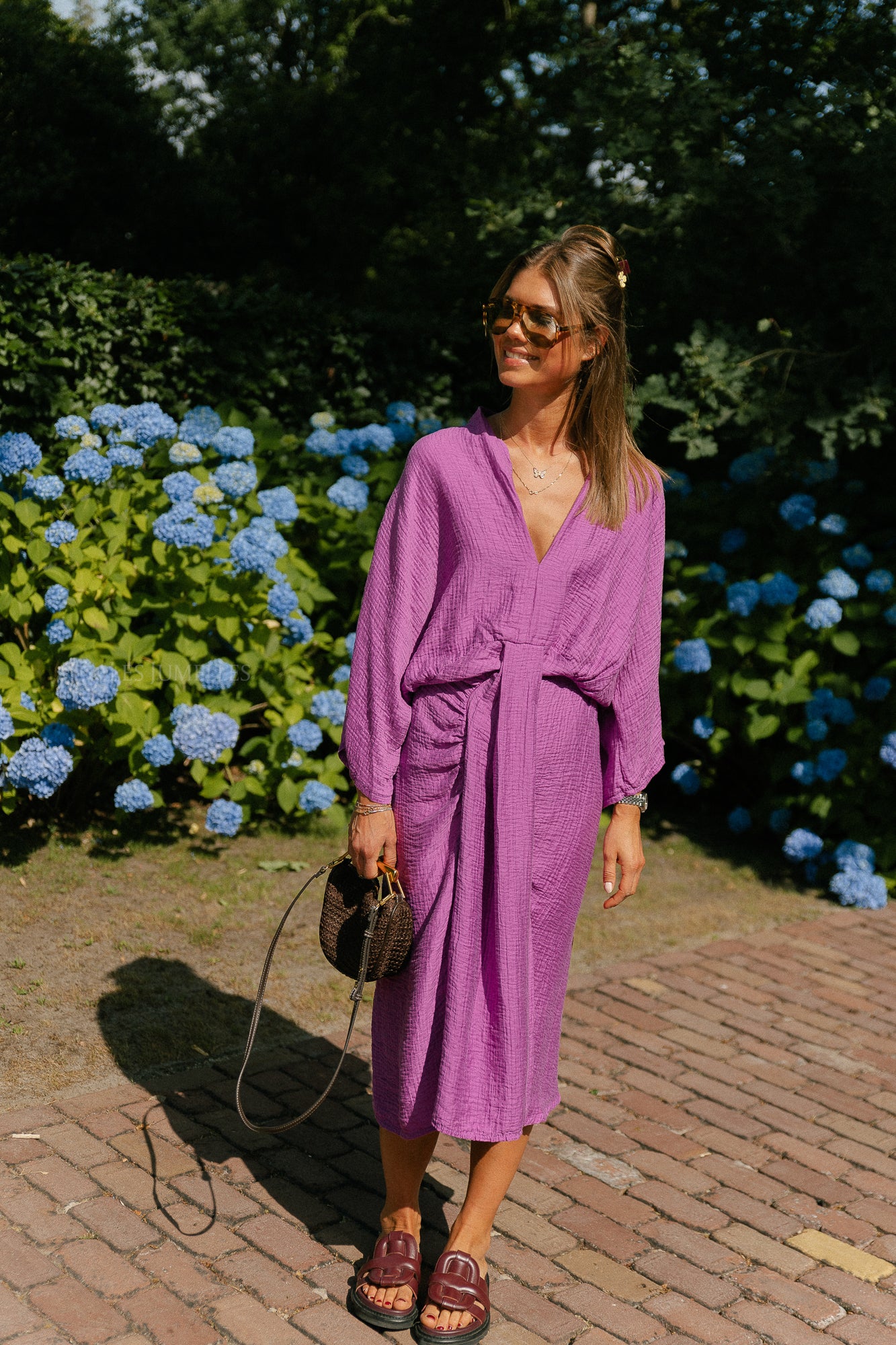 Helen long dress magenta