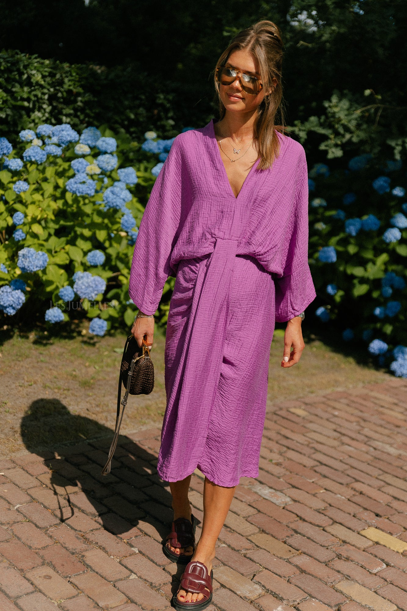 Helen long dress magenta