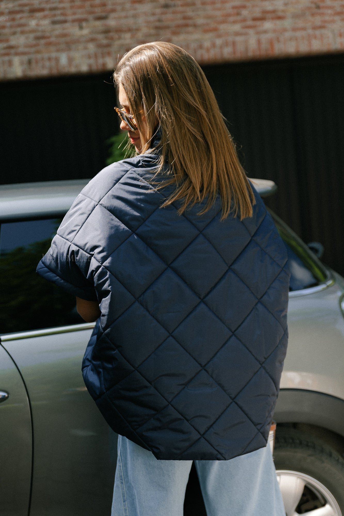 Naomy wattierte Jacke in Marineblau
