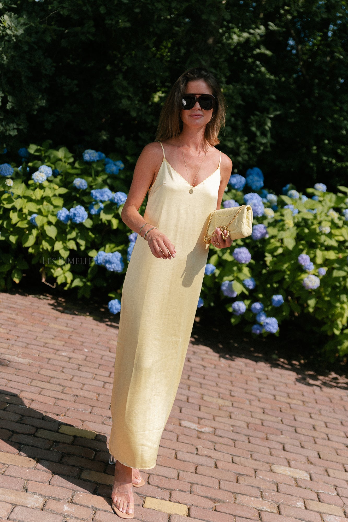 Vihanara 2/4 ankle dress pale banana