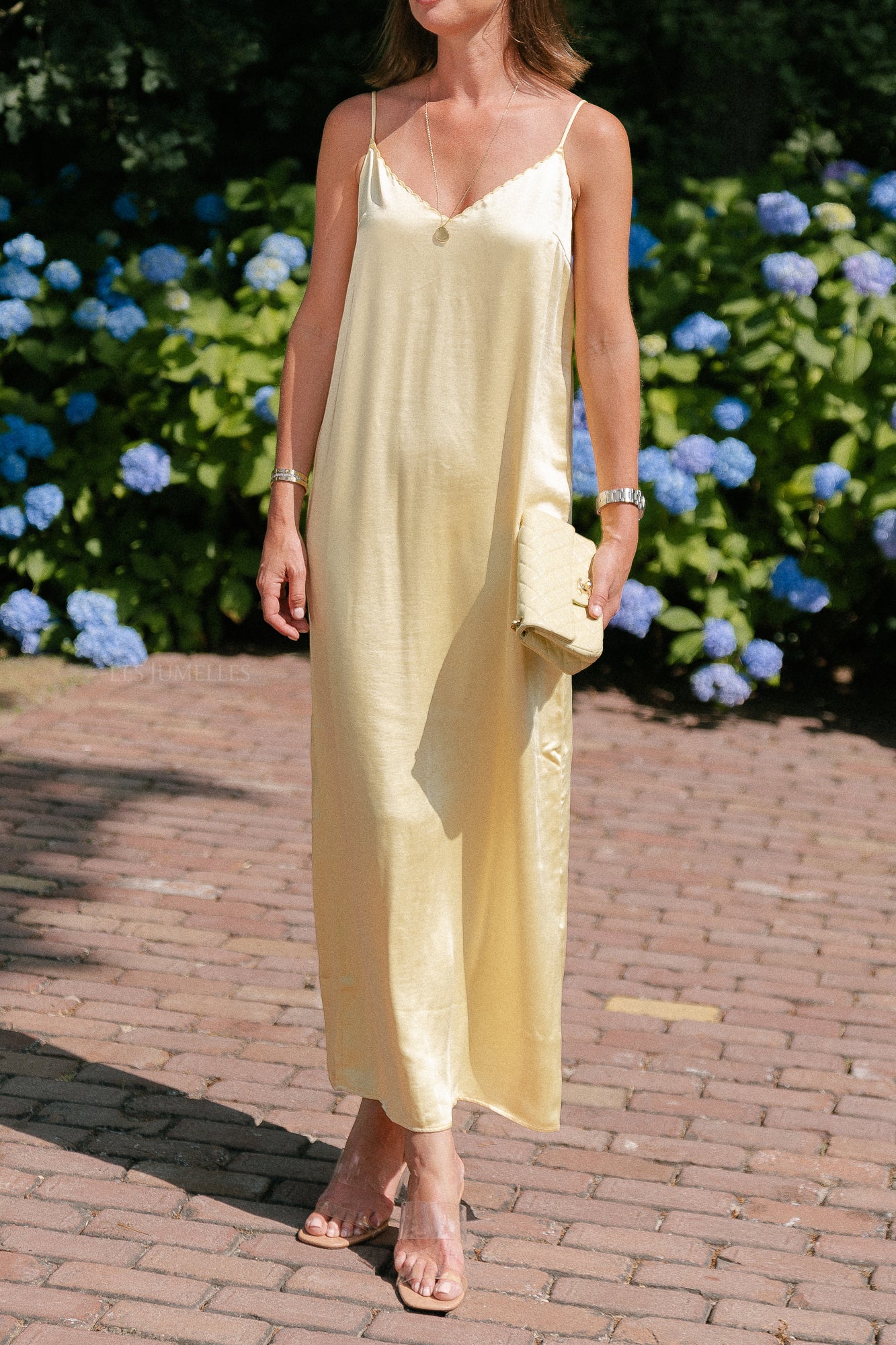 Vihanara 2/4 ankle dress pale banana