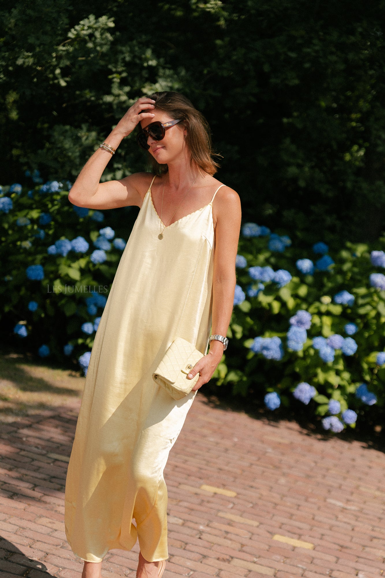 Vihanara 2/4 ankle dress pale banana