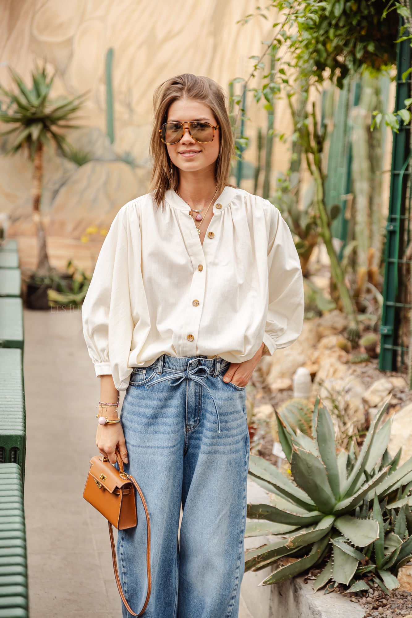 Carol Baumwollbluse in Off-White