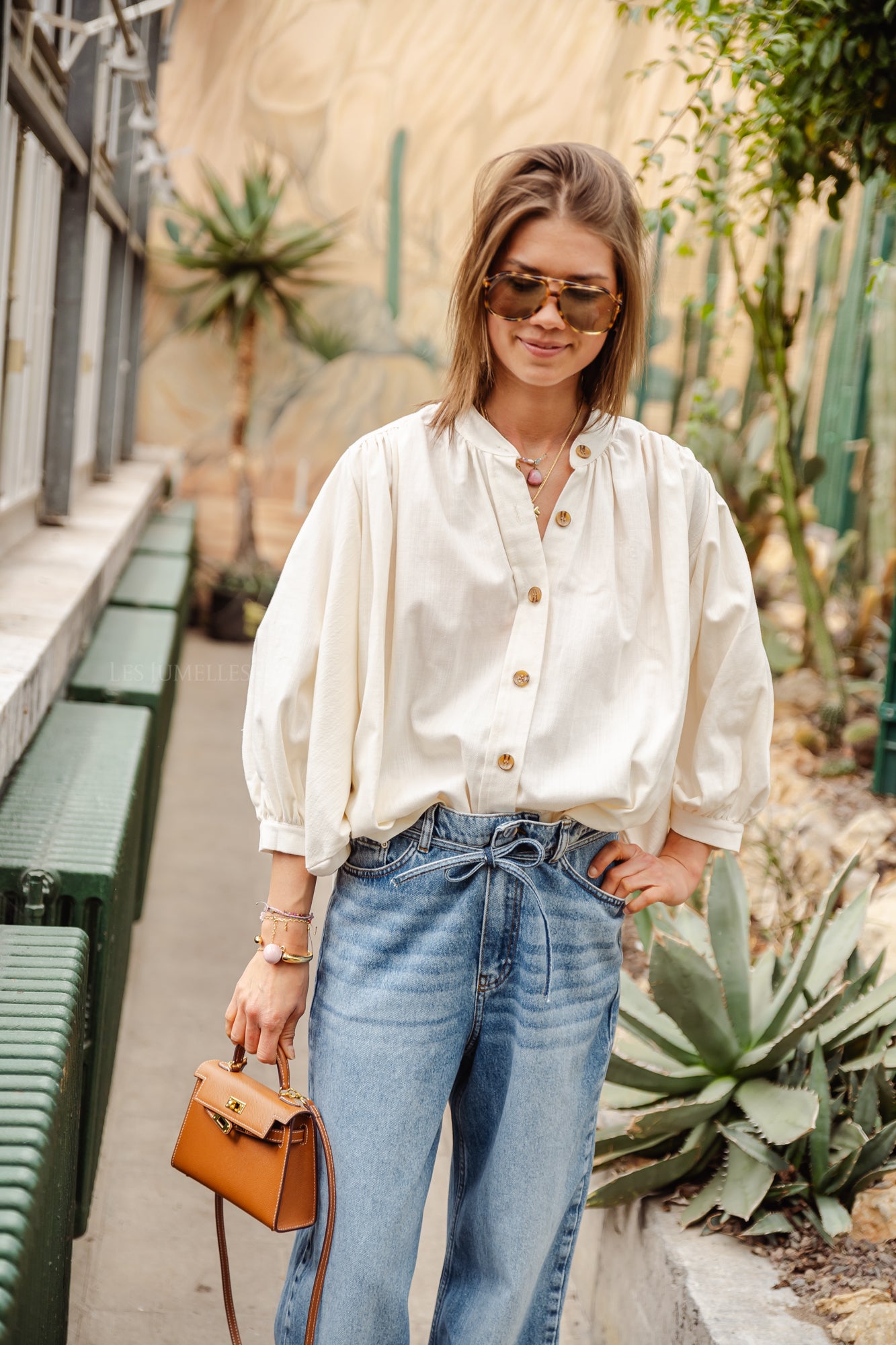 Carol Baumwollbluse in Off-White