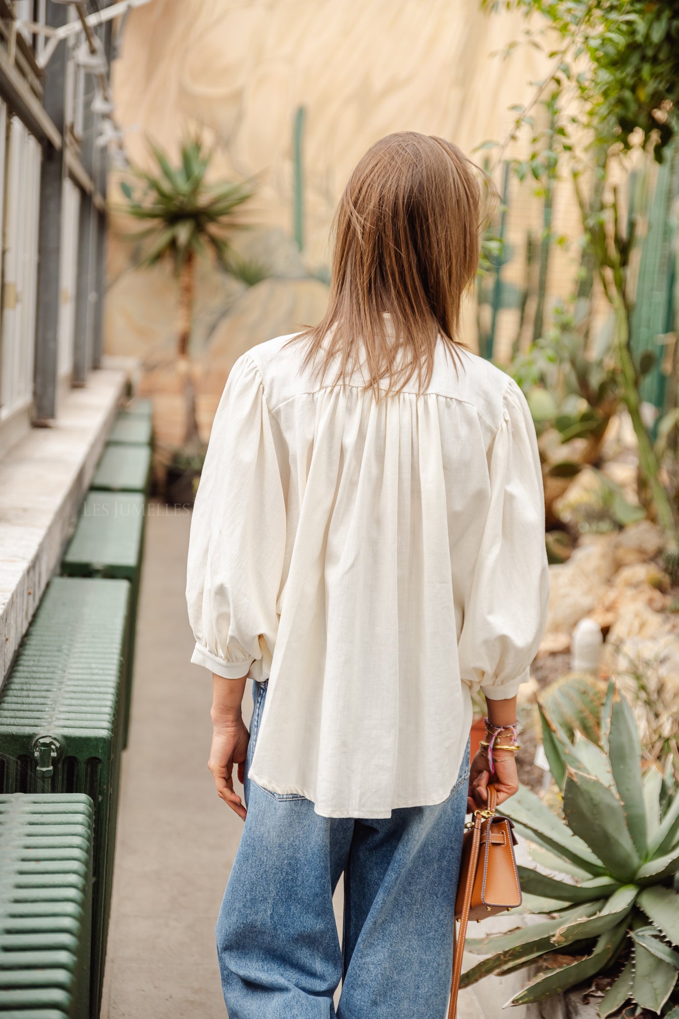 Carol Baumwollbluse in Off-White