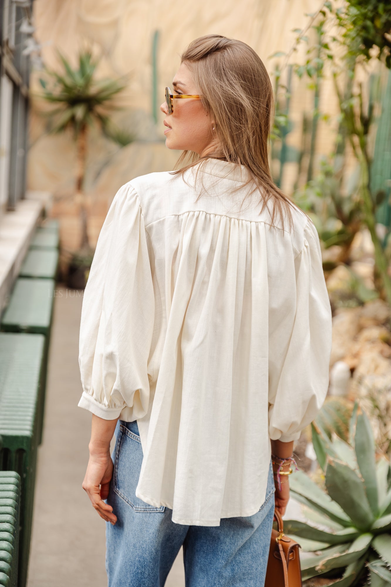 Carol Baumwollbluse in Off-White