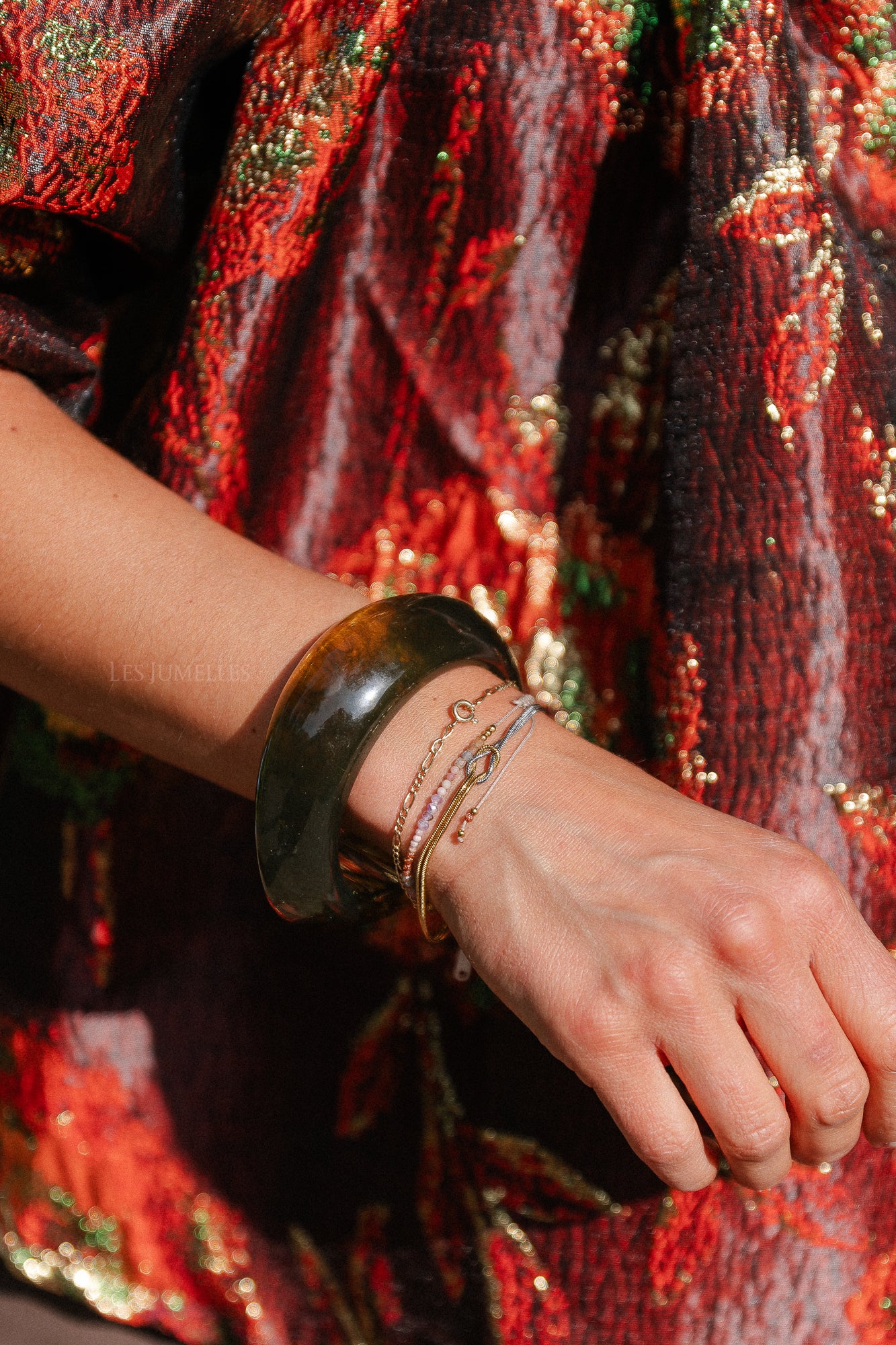 Acrylic bangle olive green