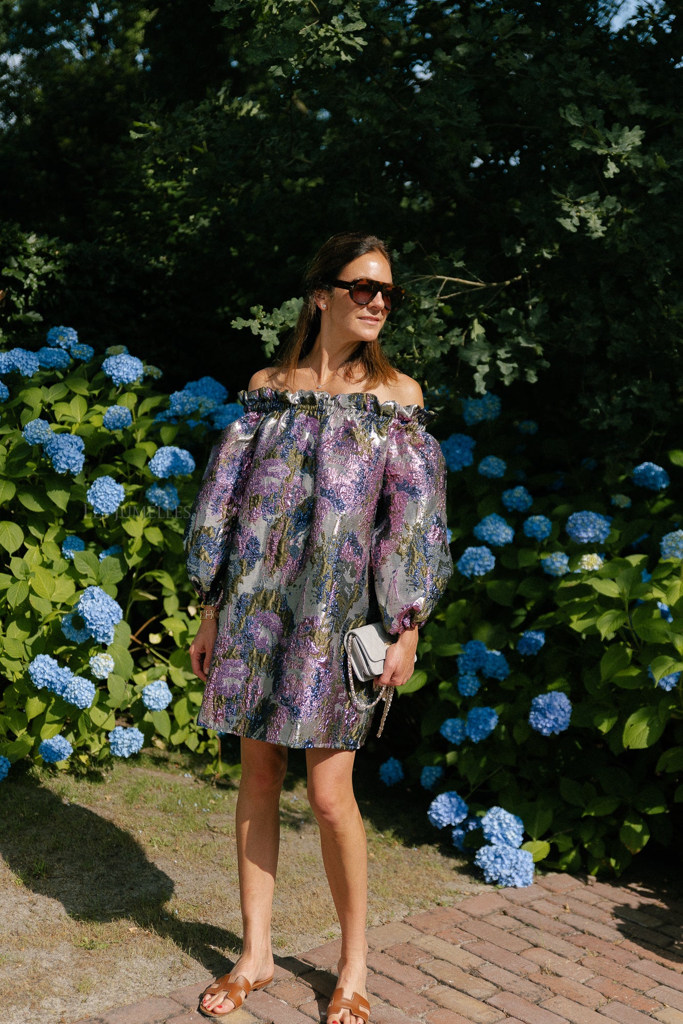 Blanche jacquard dress flowers pink