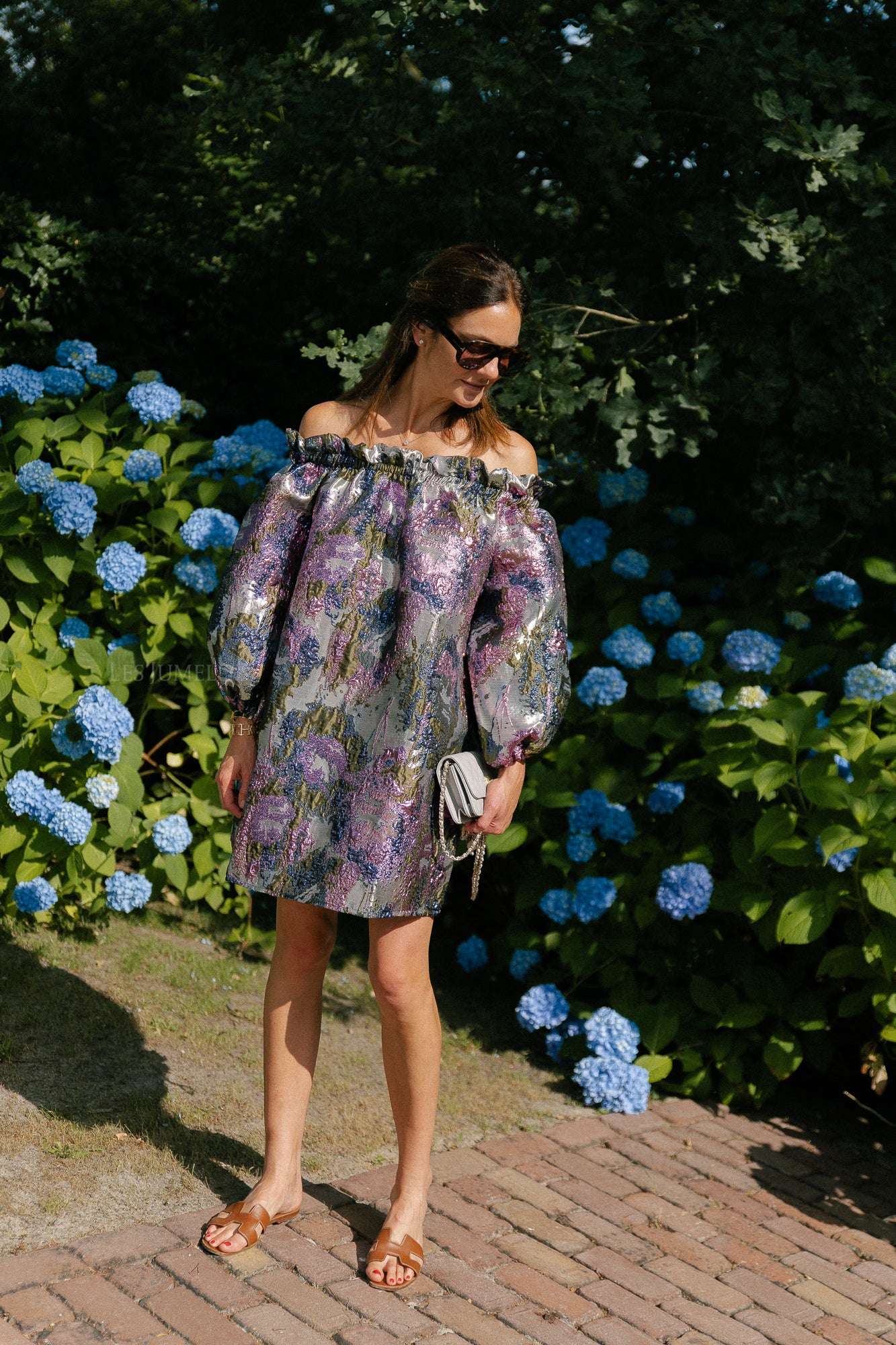 Blanche jacquard dress flowers pink