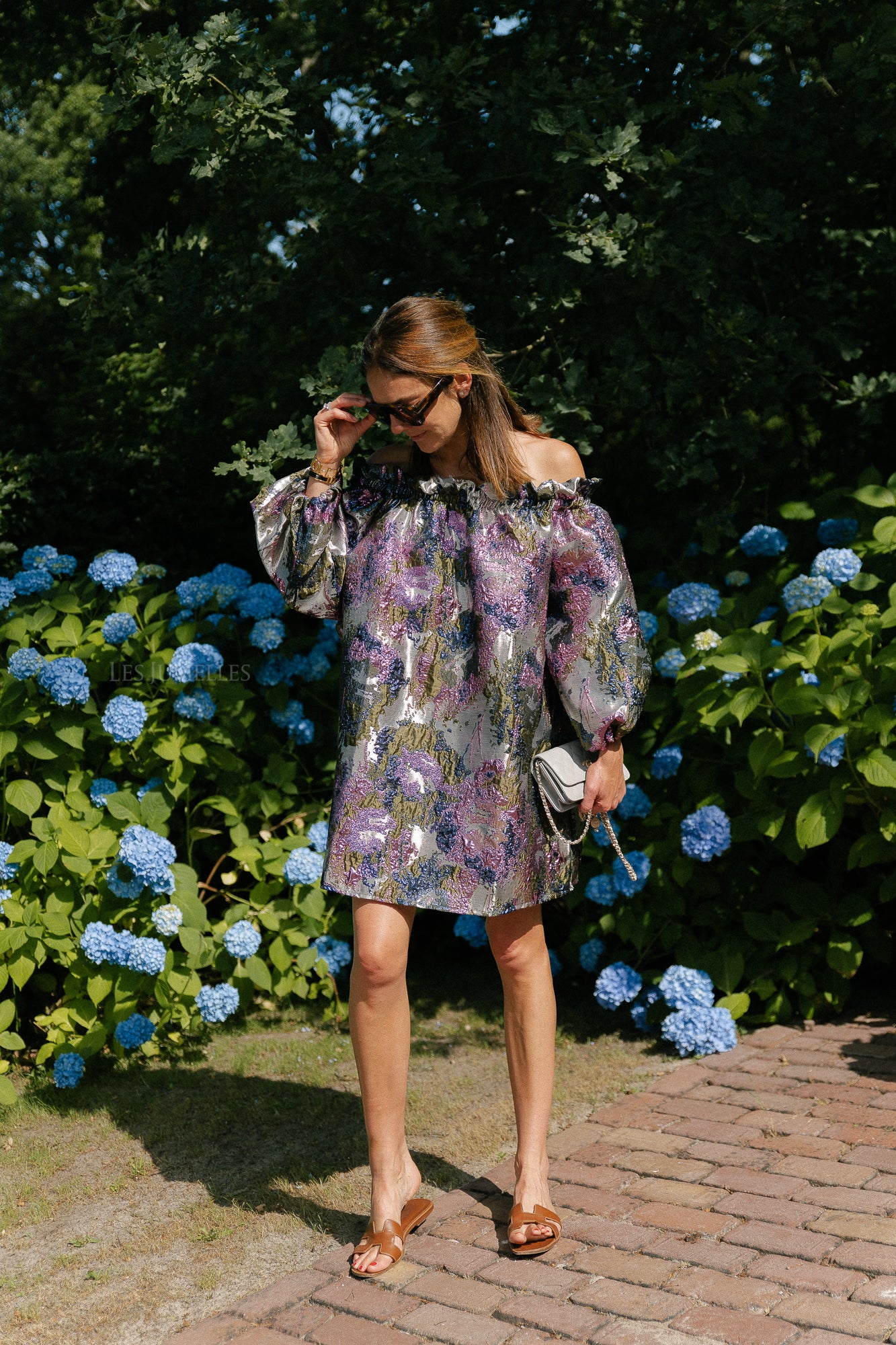 Blanche jacquard dress flowers pink