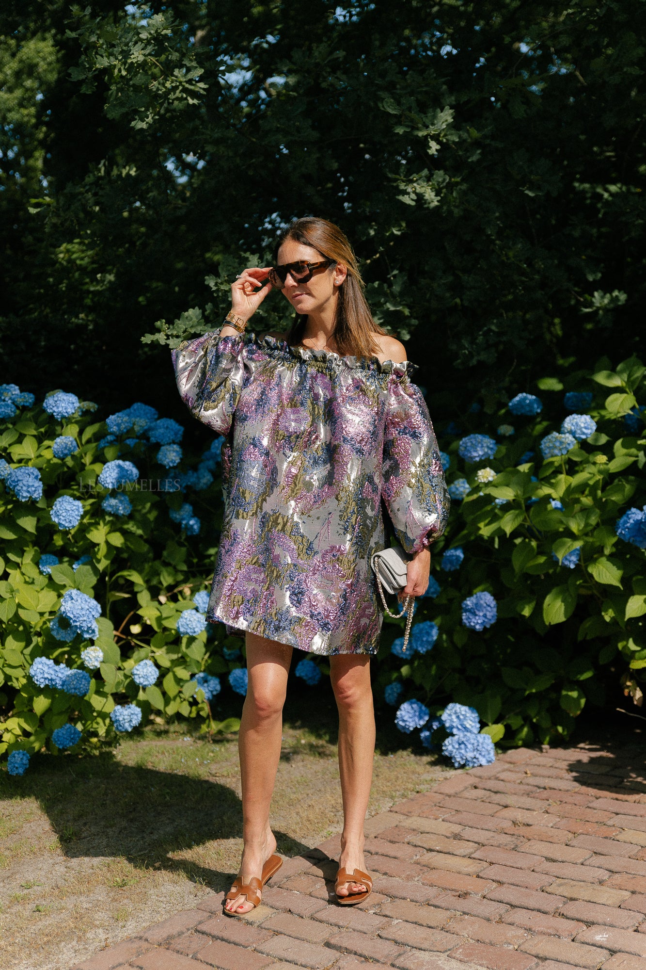 Blanche jacquard dress flowers pink