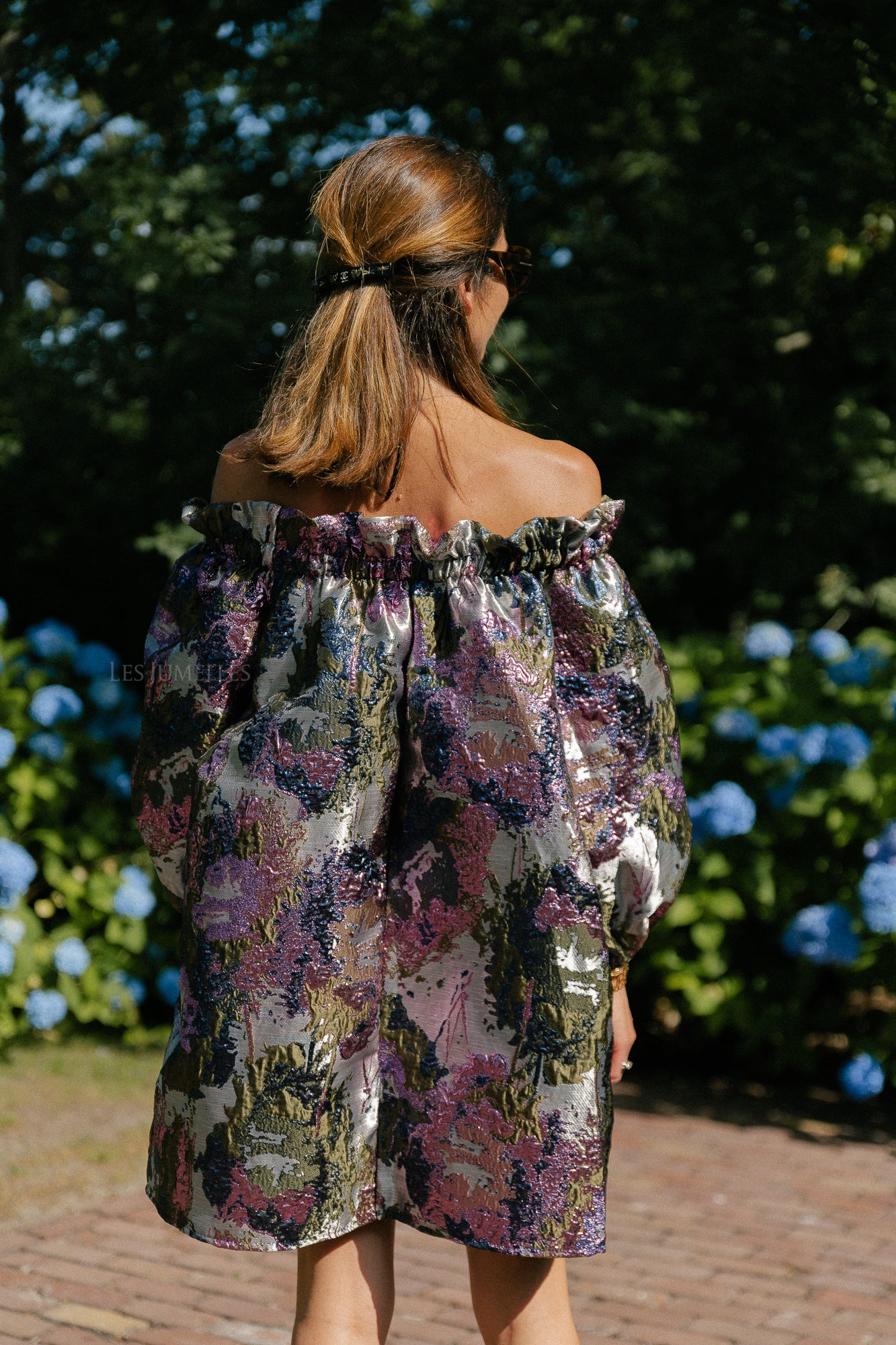 Blanche jacquard dress flowers pink