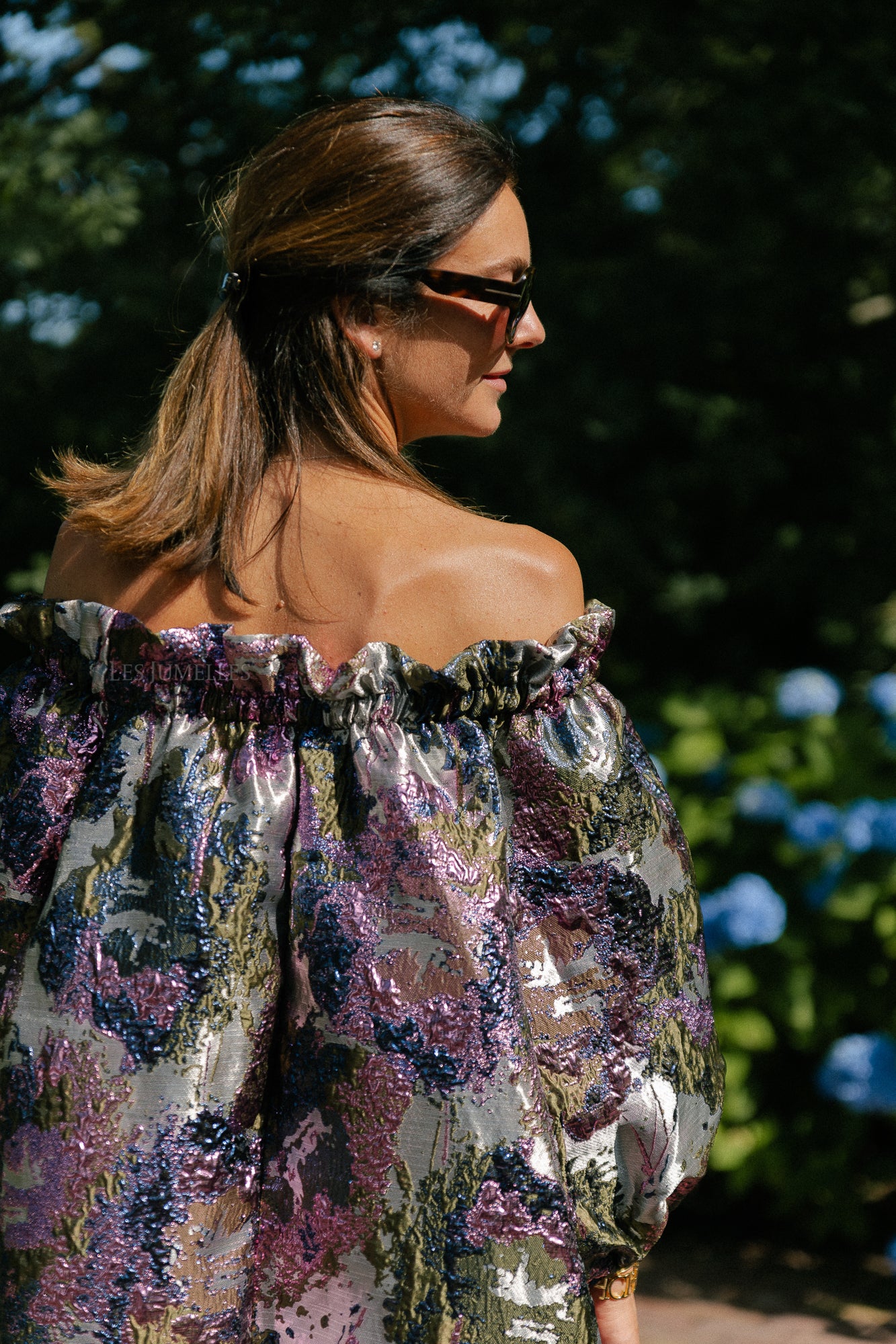 Blanche jacquard dress flowers pink