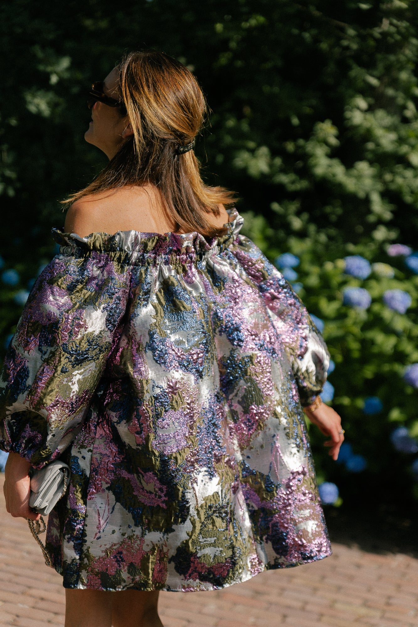 Blanche jacquard dress flowers pink