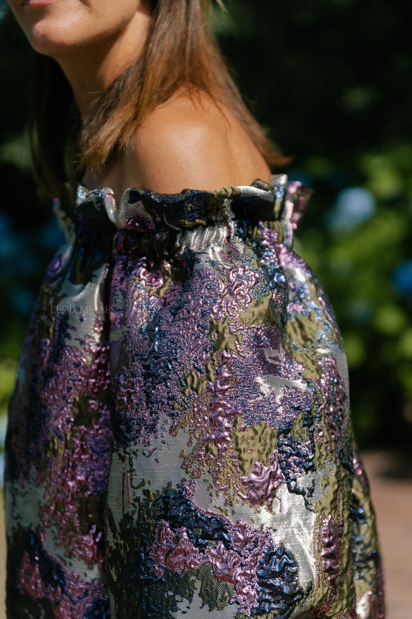 Blanche jacquard dress flowers pink