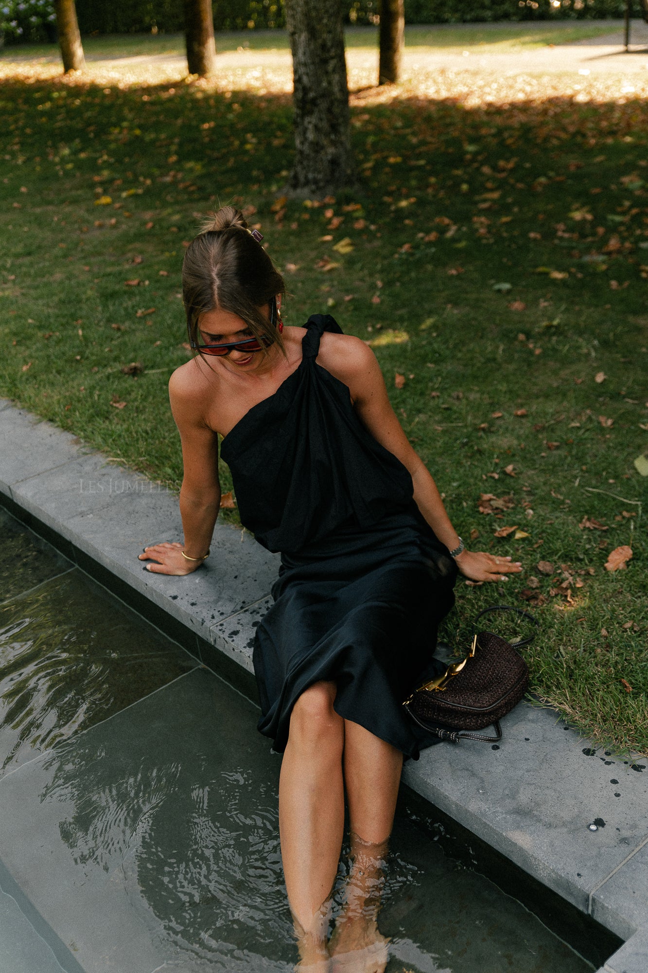 Fran one shoulder top zwart