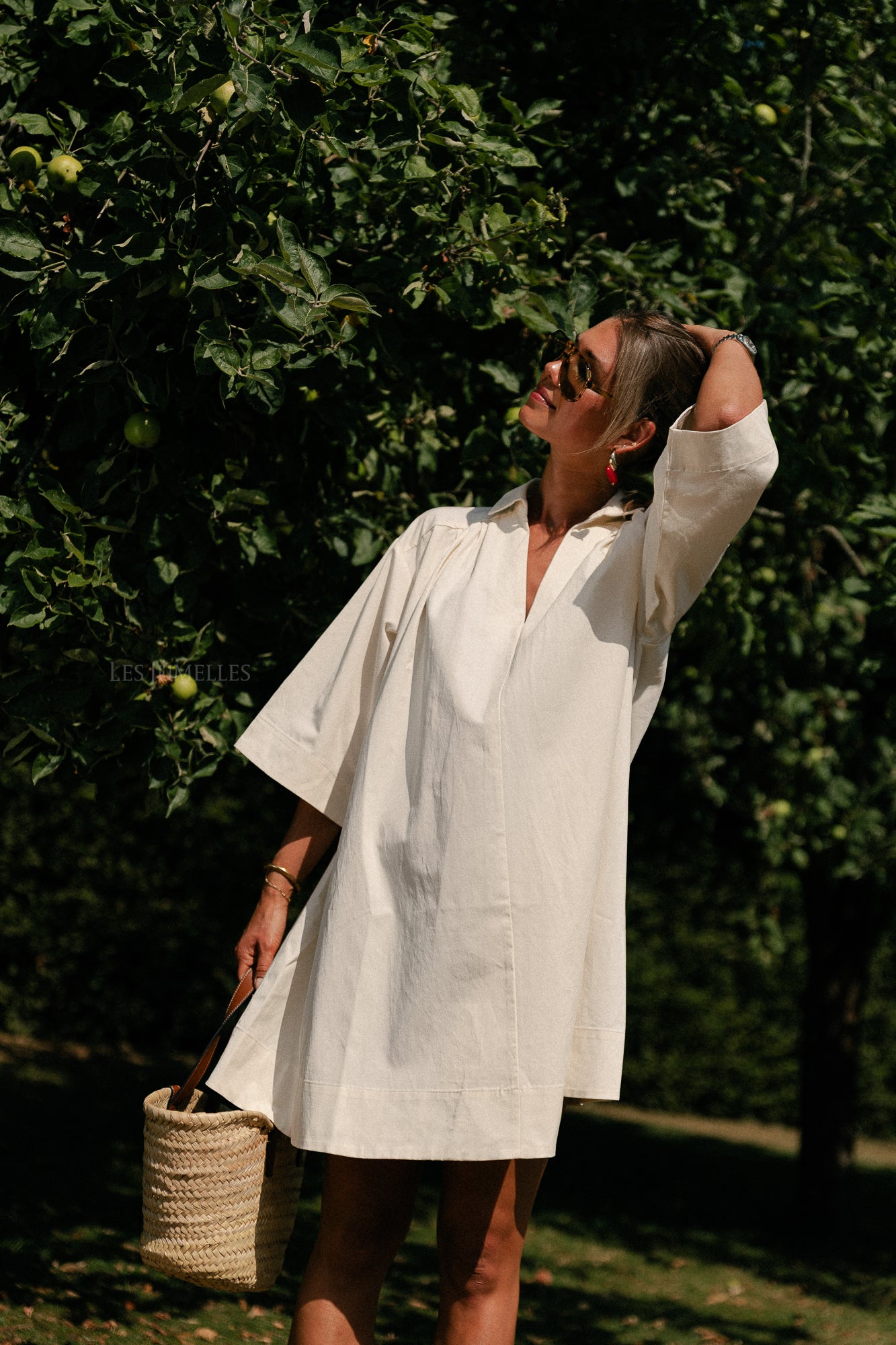 SLFTalia oversize 3/4 short dress birch