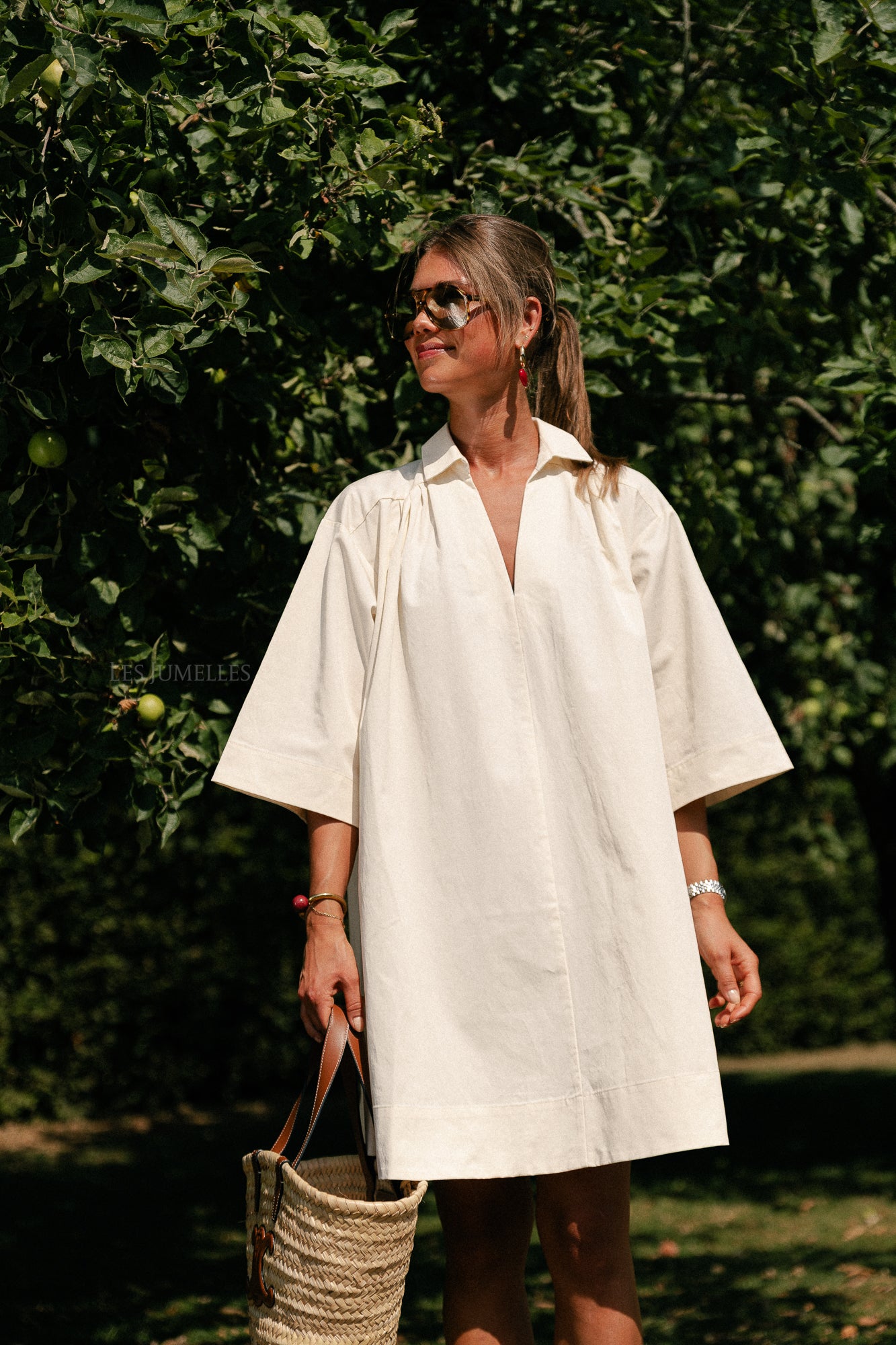 SLFTalia oversize 3/4 short dress birch