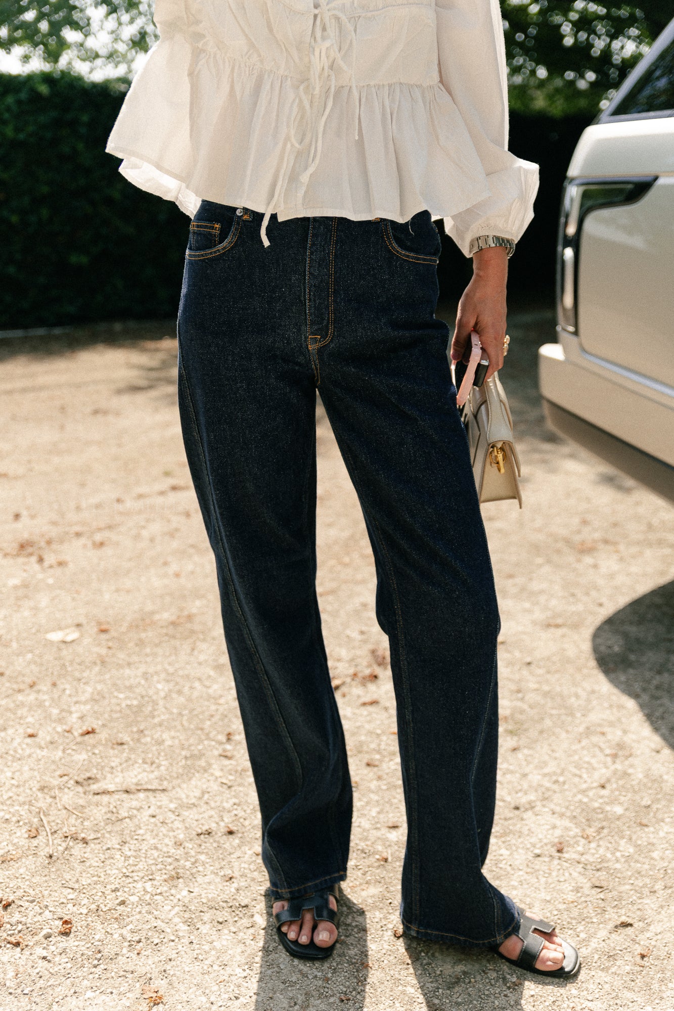 SLFWide Vida-Kori HW twisted jeans dark blue denim