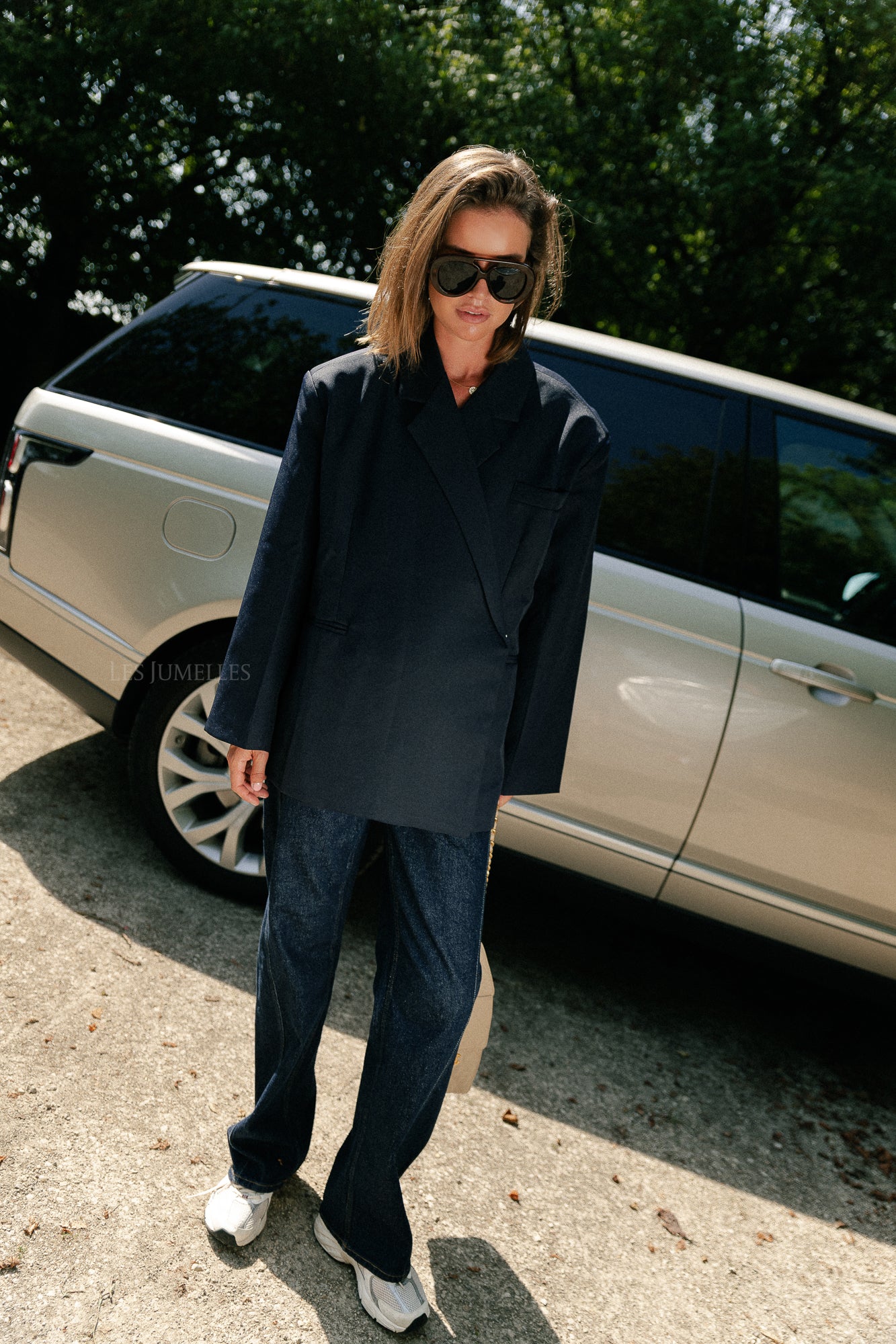 Chloe oversized blazer midnight blue