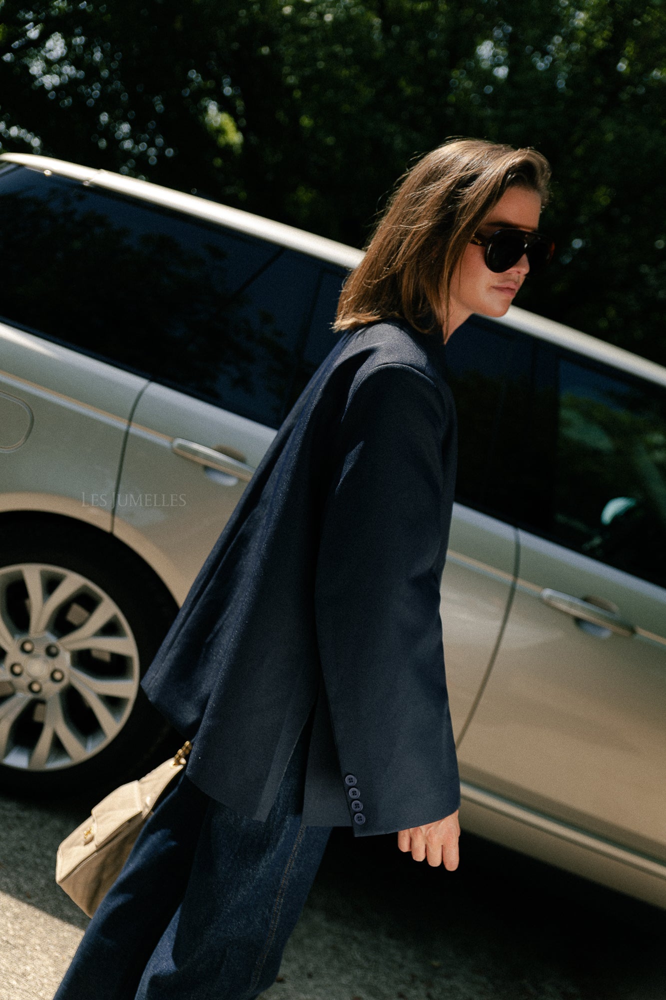 Chloe oversized blazer midnight blue