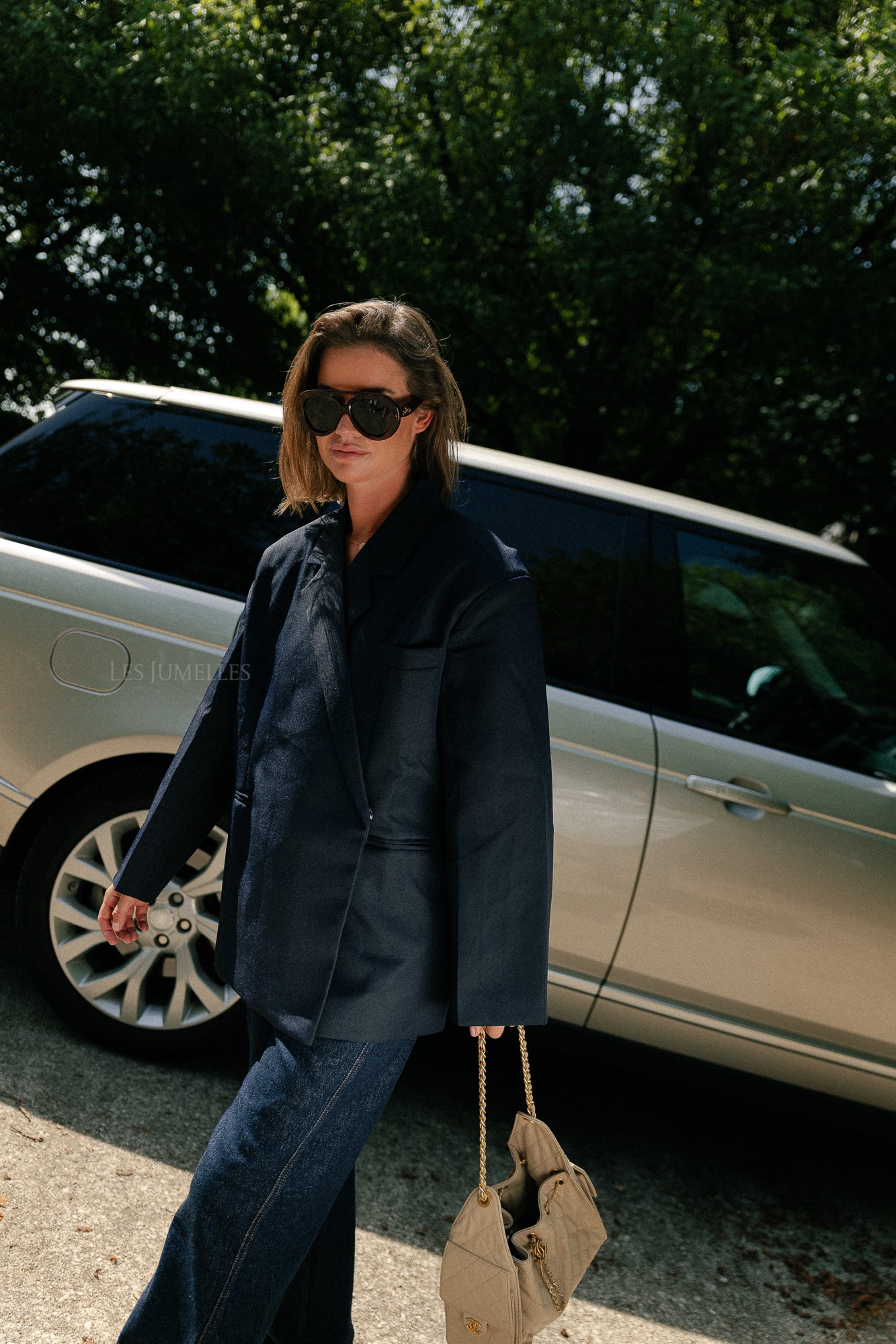 Chloe oversized blazer midnight blue