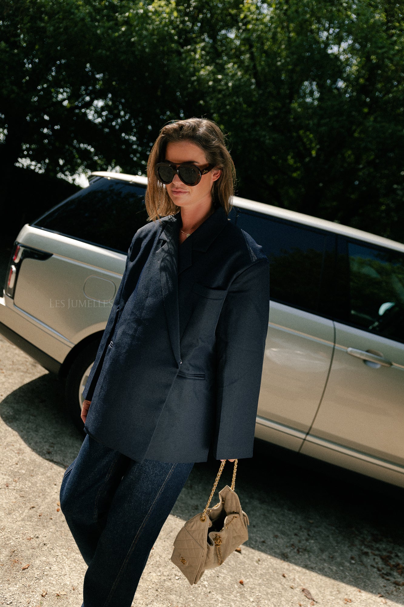 Chloe oversized blazer midnight blue