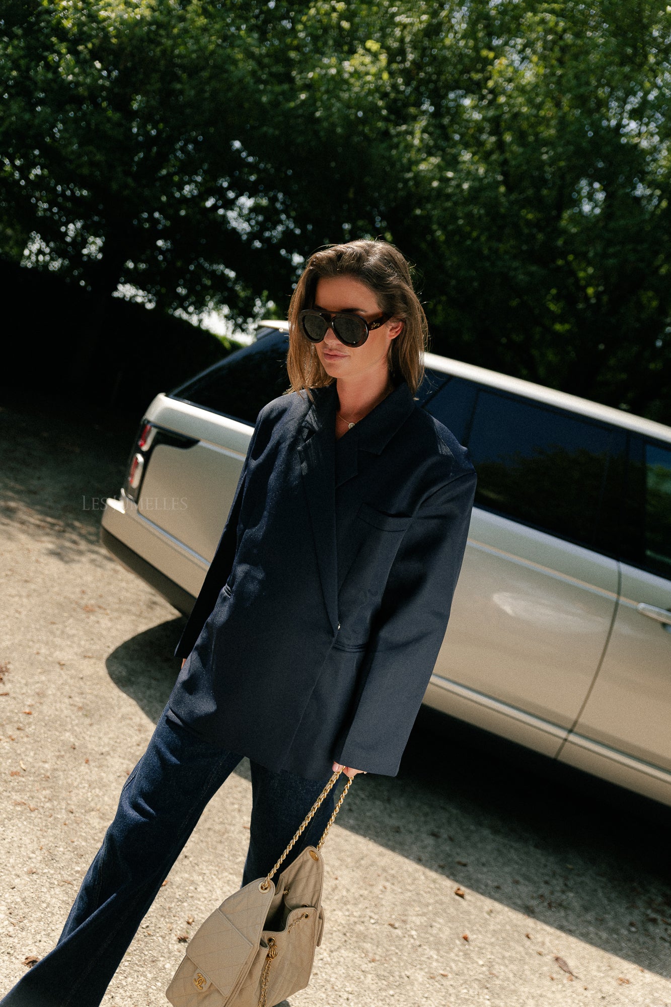 Chloe oversized blazer midnight blue