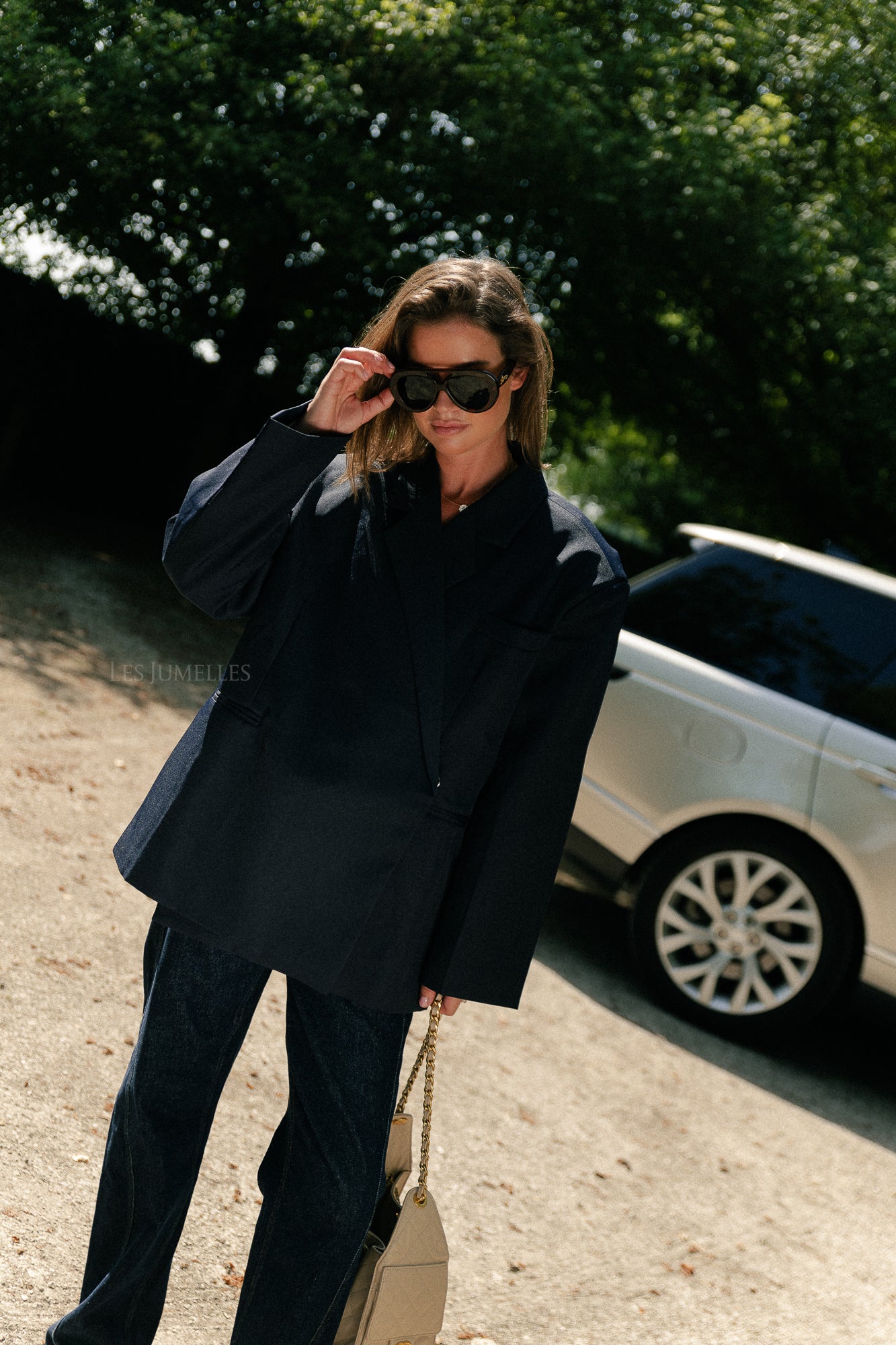 Chloe oversized blazer midnight blue