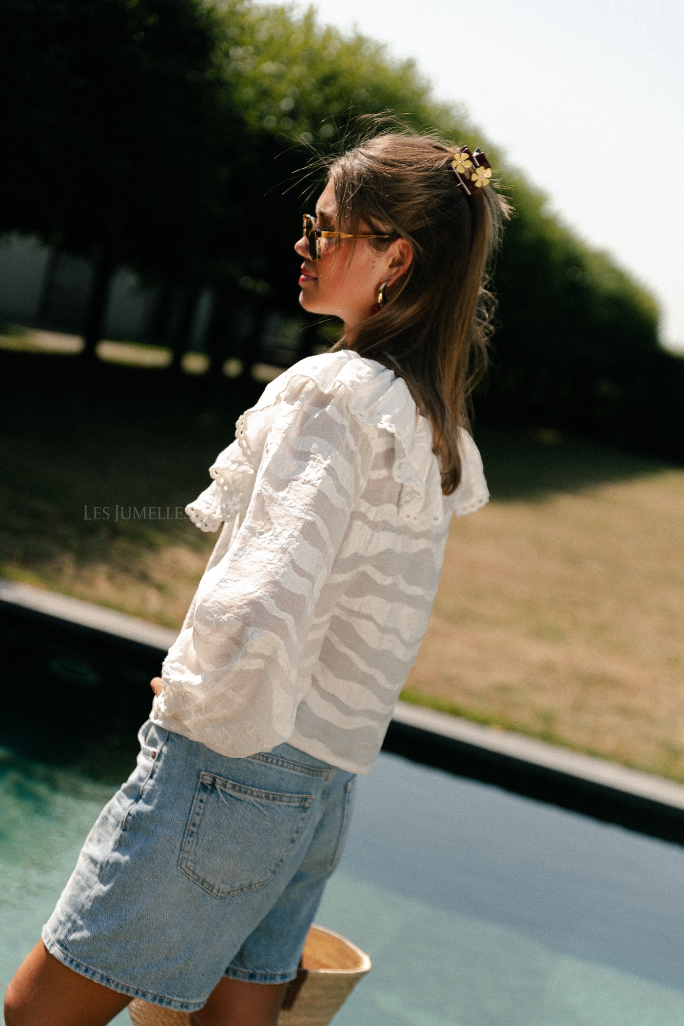 VIHalli L/S flounce top cloud dancer