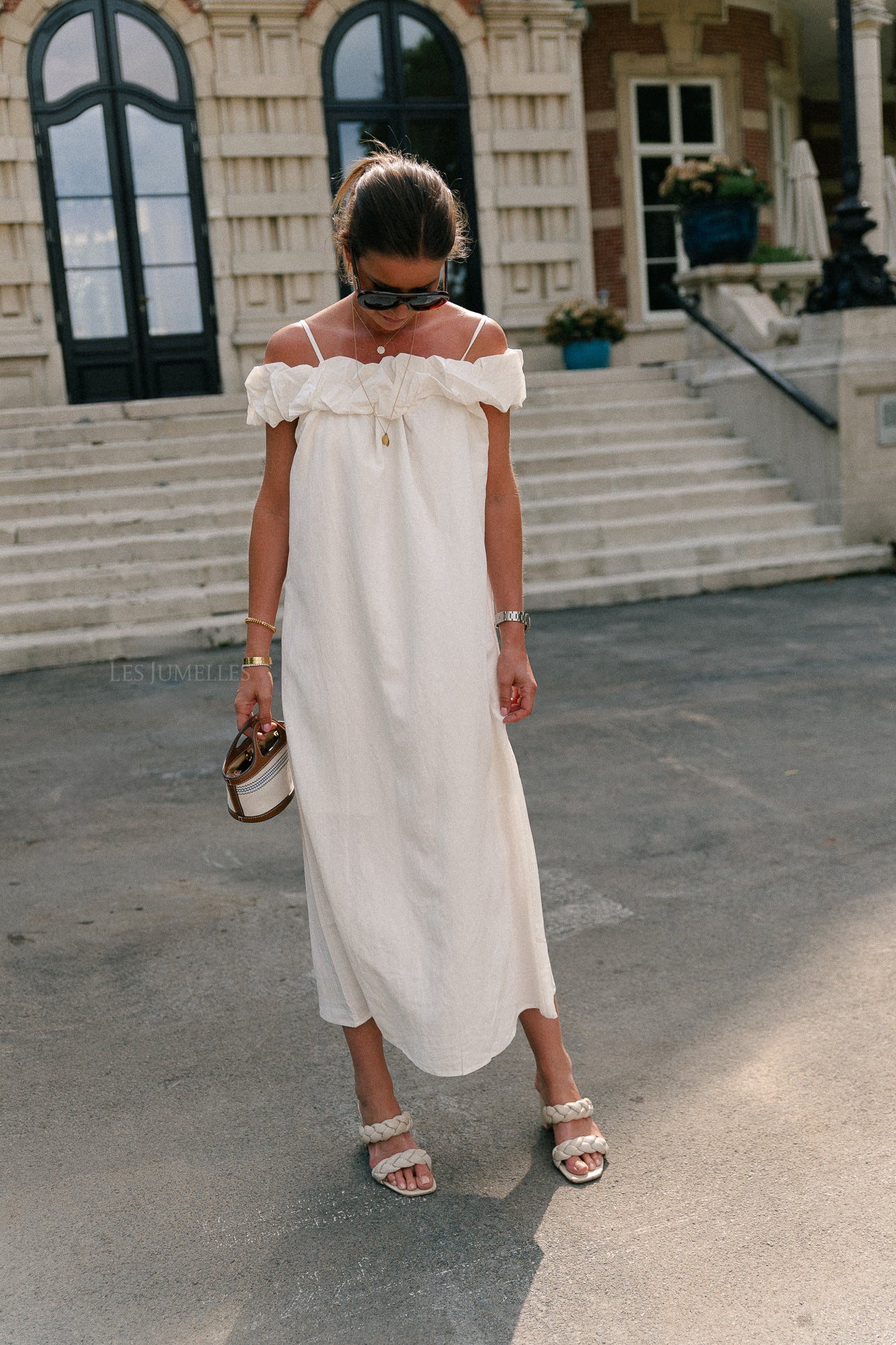 Cato long dress white
