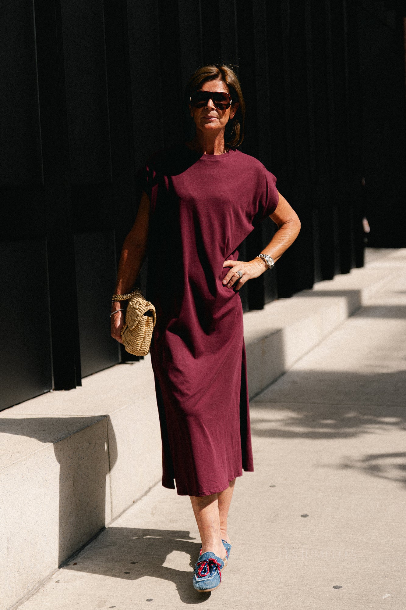 Thea T-shirt dress burgundy – Les Jumelles