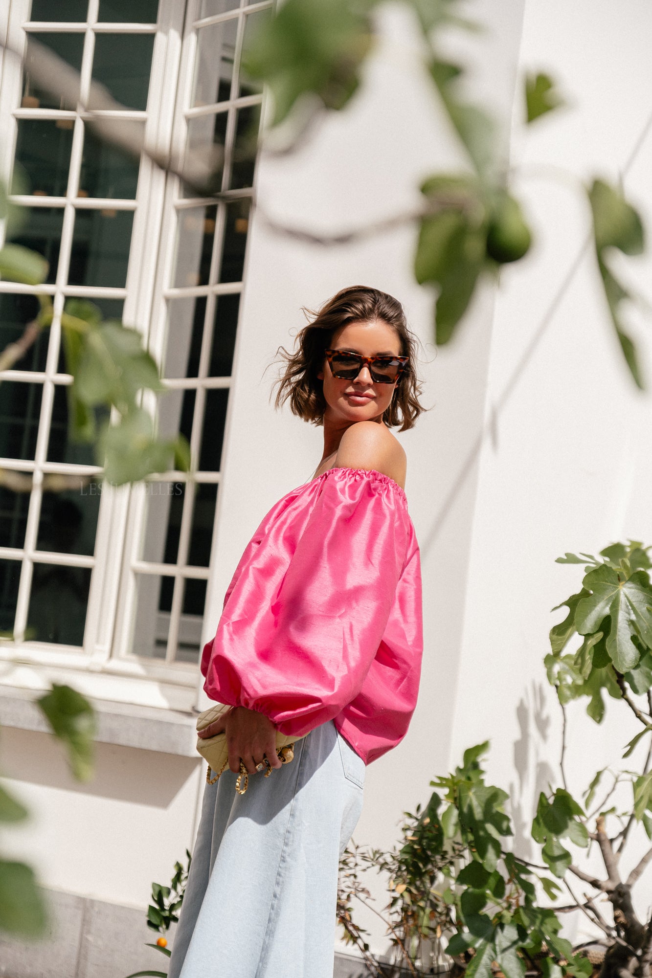 Ella off shoulder blouse fuchsia