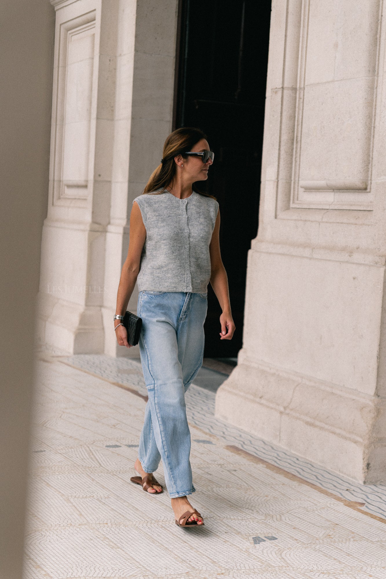 SLFLulu SL button O-neck vest light grey melange – Les Jumelles