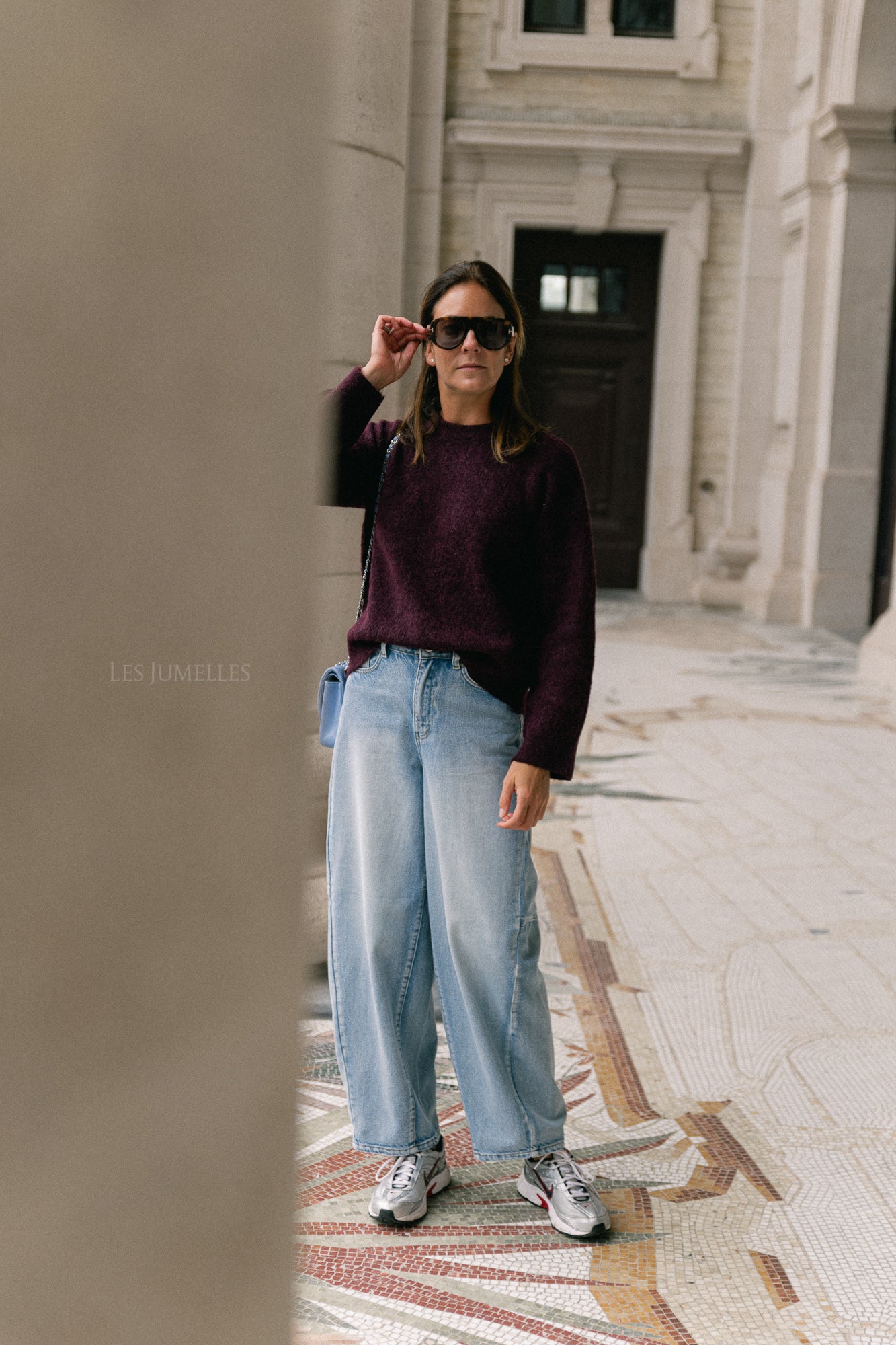 SLFSia LS knit O-neck fig melange