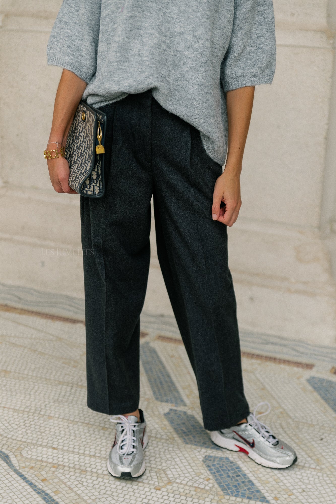 SLFBarrel Berit HW pants dark grey