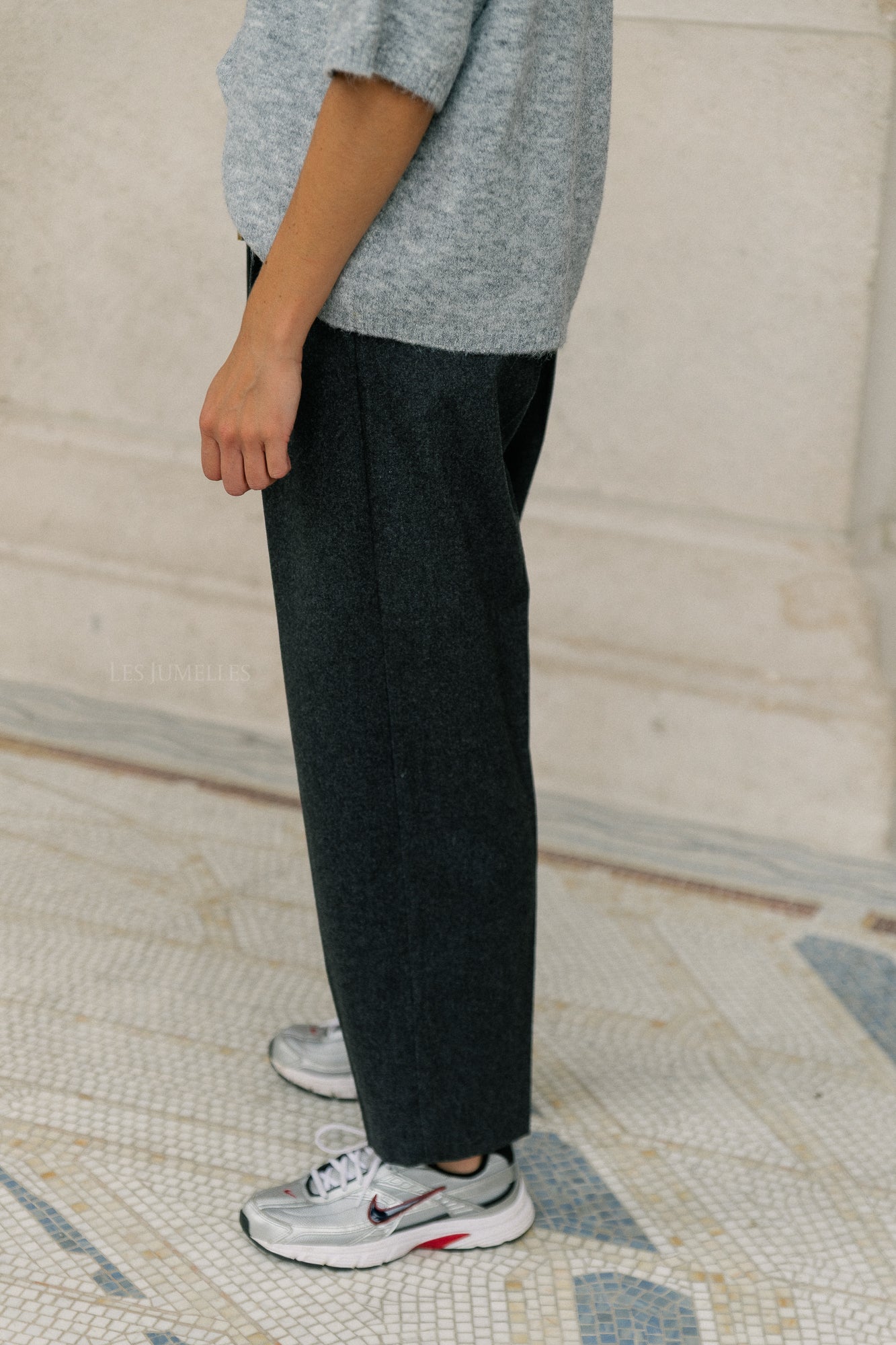SLFBarrel Berit HW pants dark grey