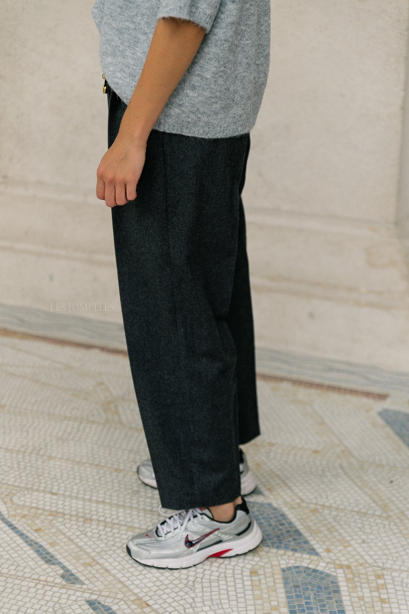 SLFBarrel Berit HW pants dark grey