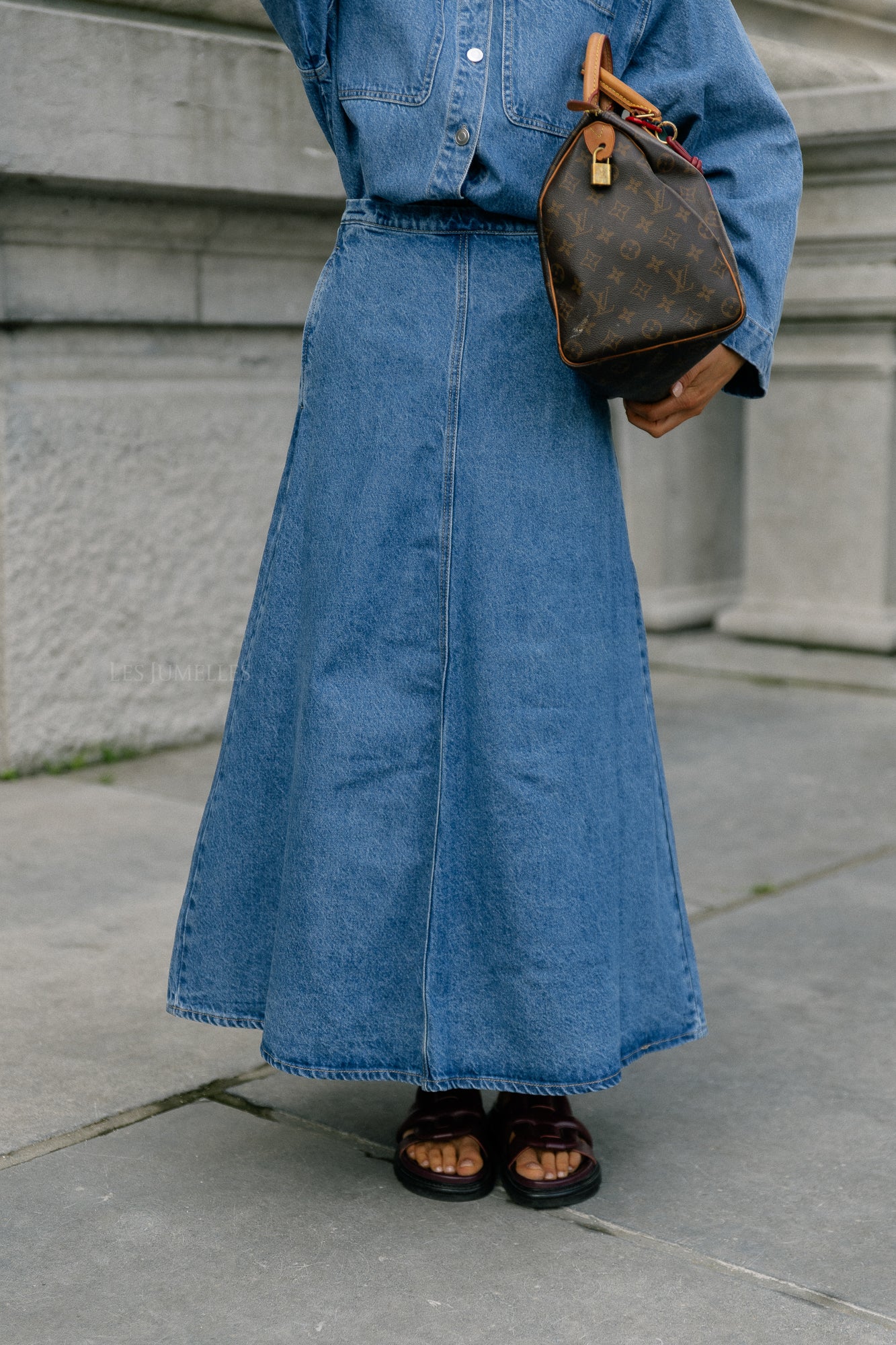 Waverly denim skirt mid blue