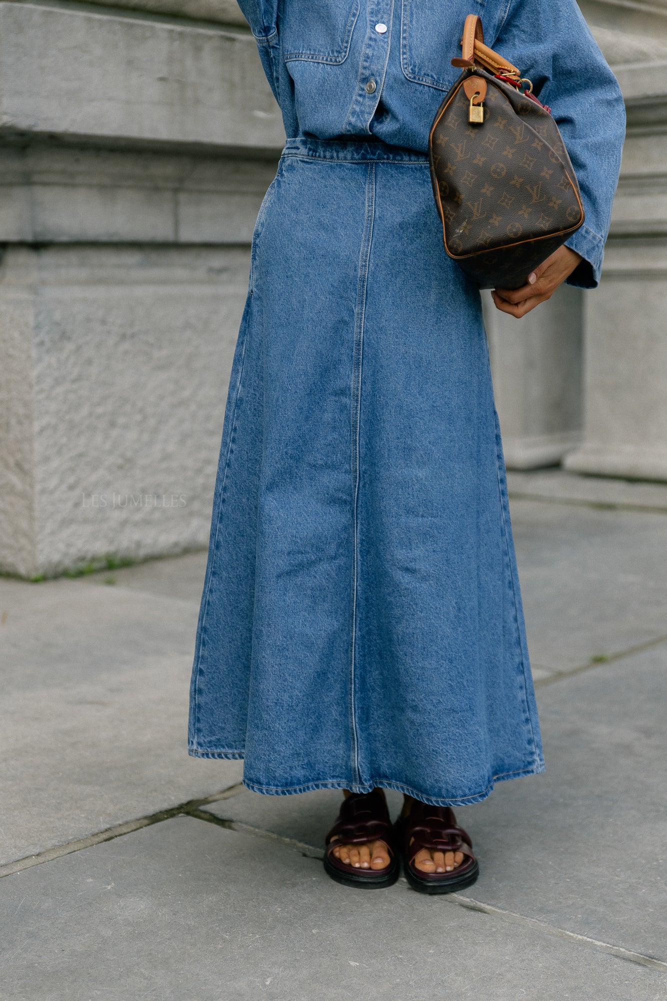 Waverly denim skirt mid blue