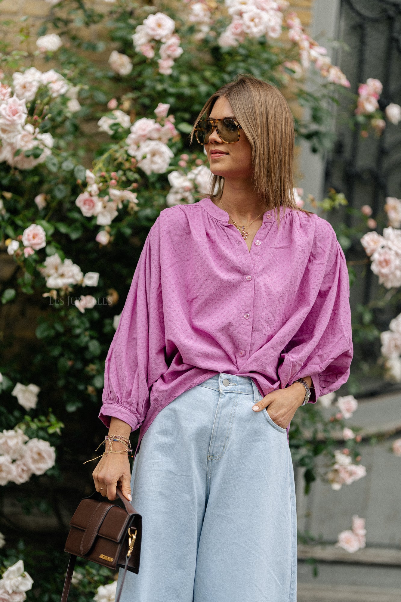 Cadie Baumwollbluse orchidee