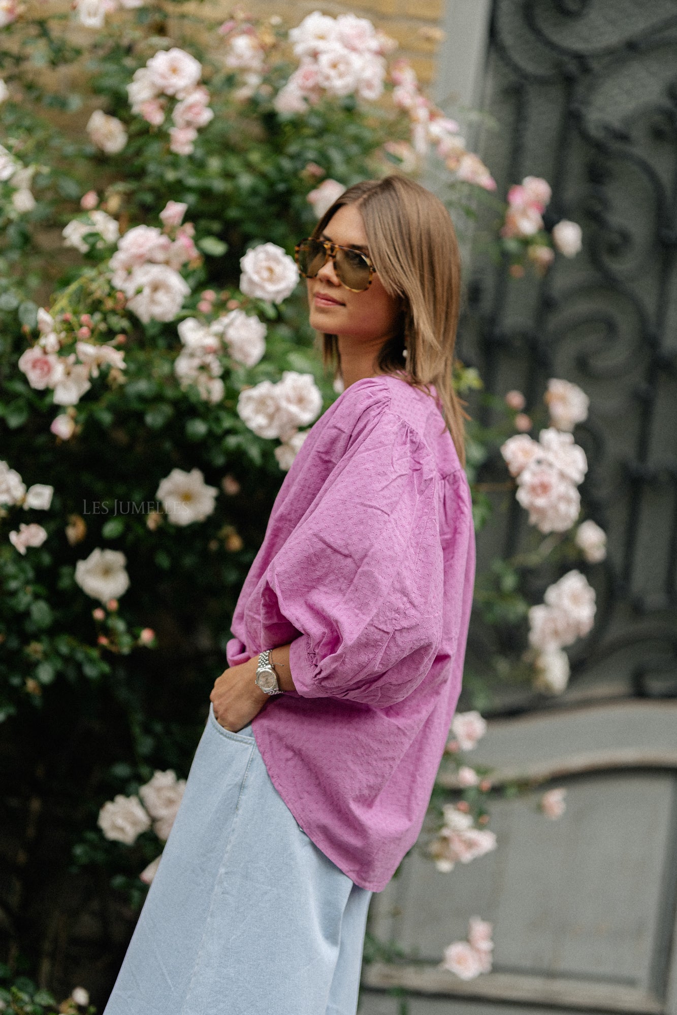 Cadie Baumwollbluse orchidee
