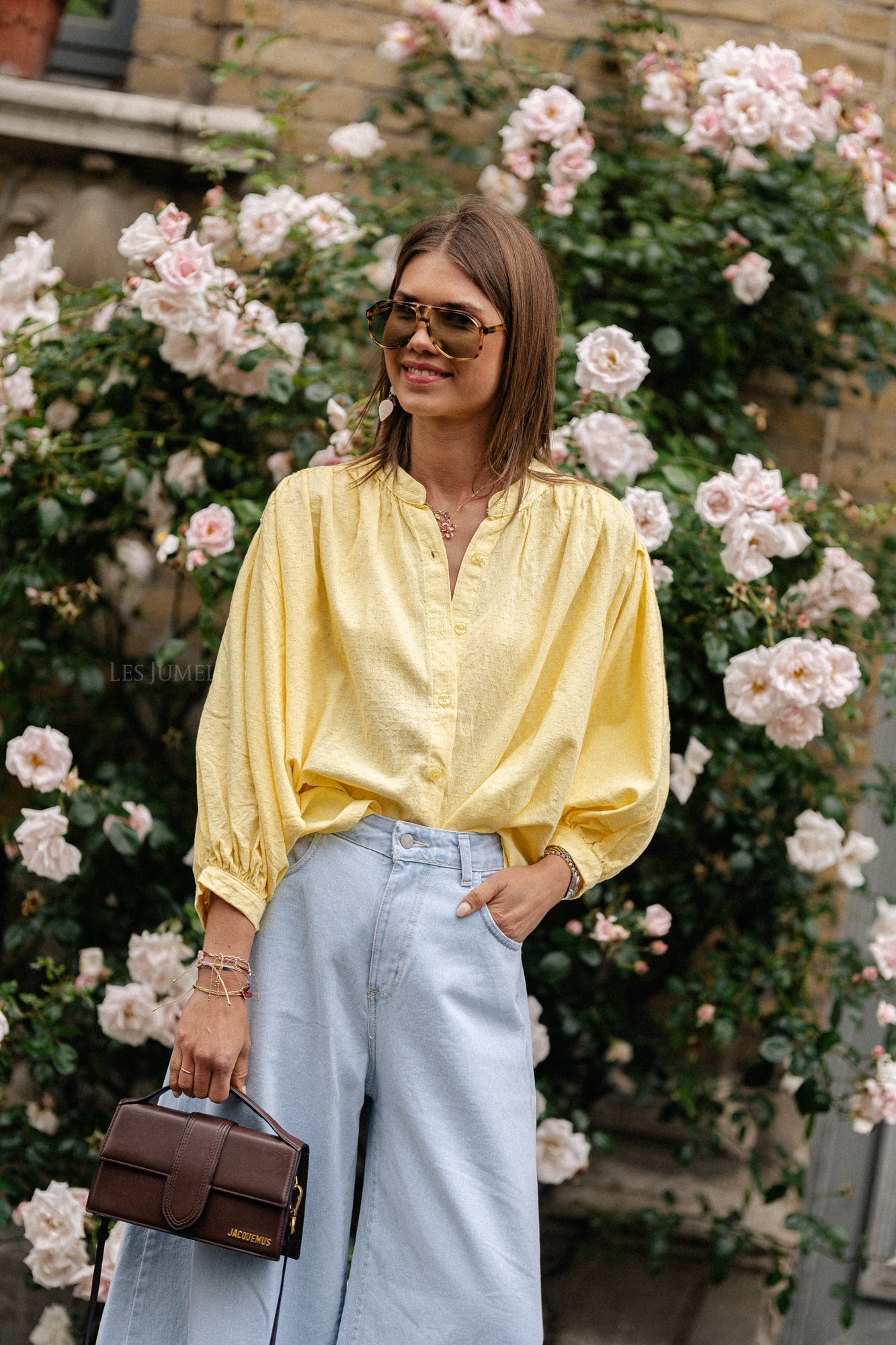 Cadie Baumwollbluse gelb