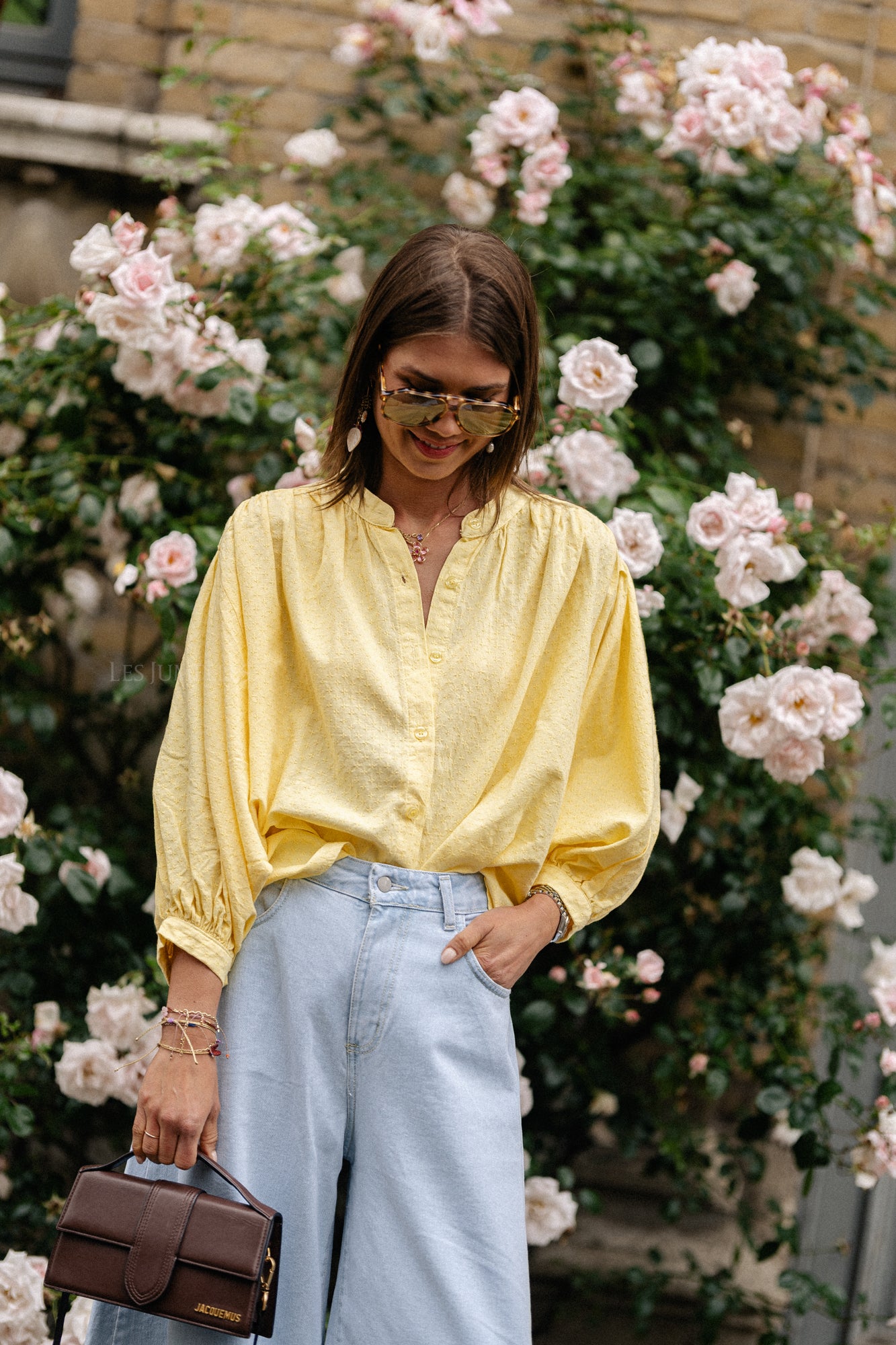 Cadie Baumwollbluse gelb