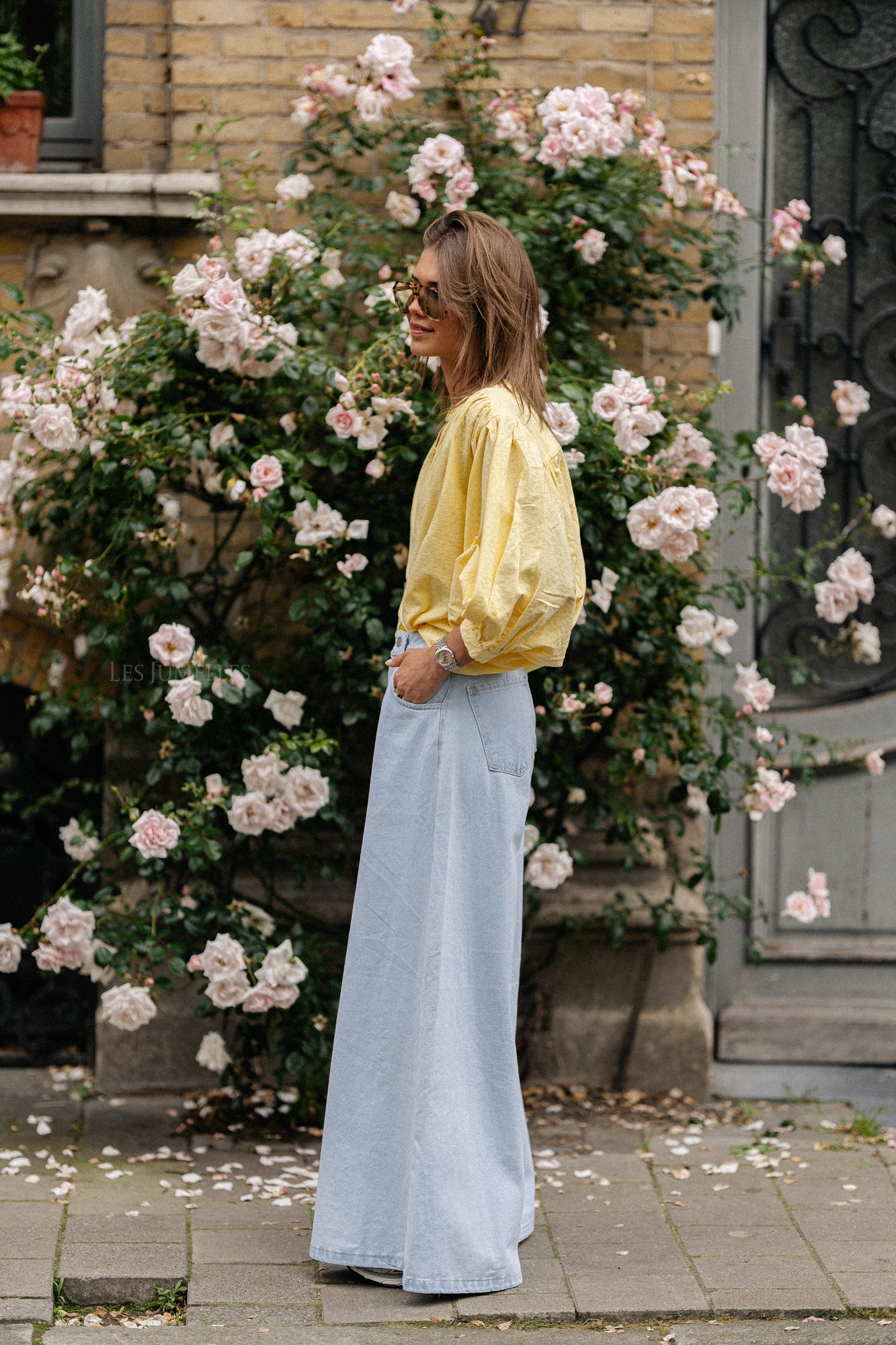 Cadie Baumwollbluse gelb