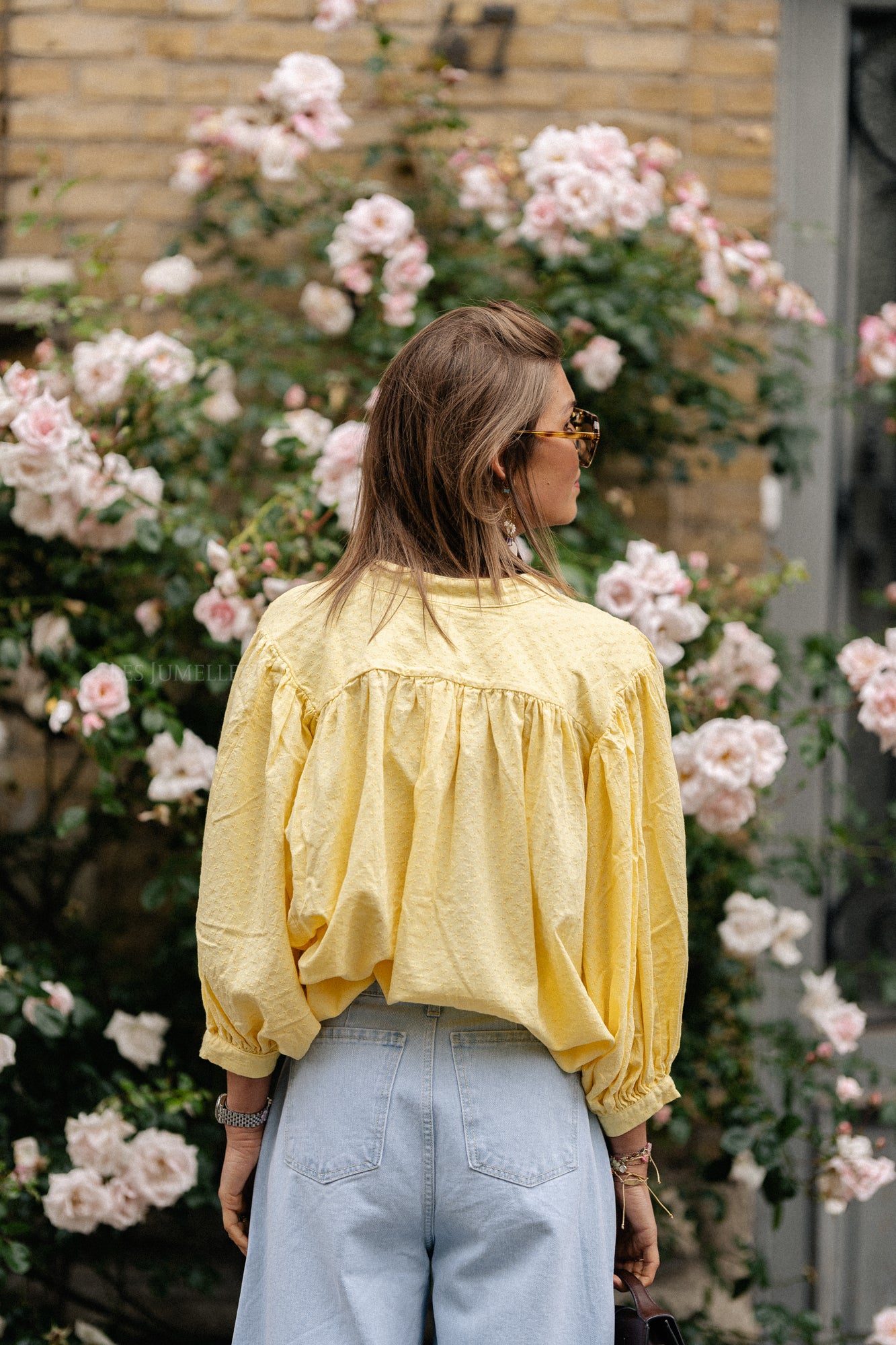 Cadie Baumwollbluse gelb